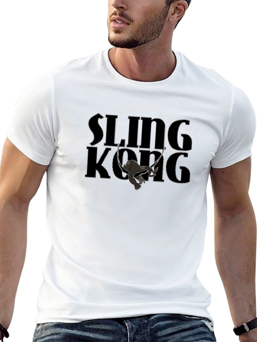 Sling Kong Graphic T-Shirt - Black Cotton Tee