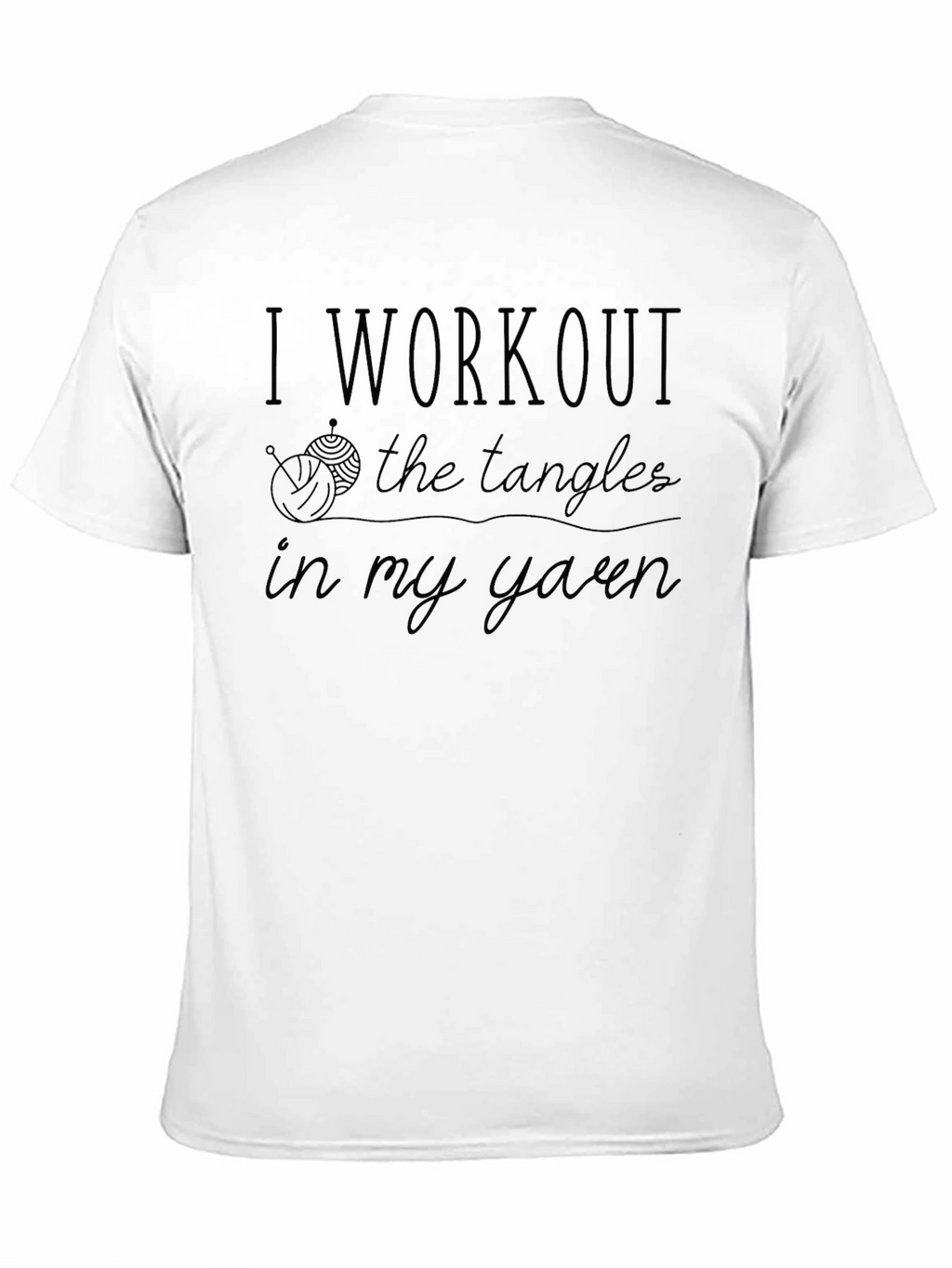 Workout the Tangles Yarn Graphic Tee - Black
