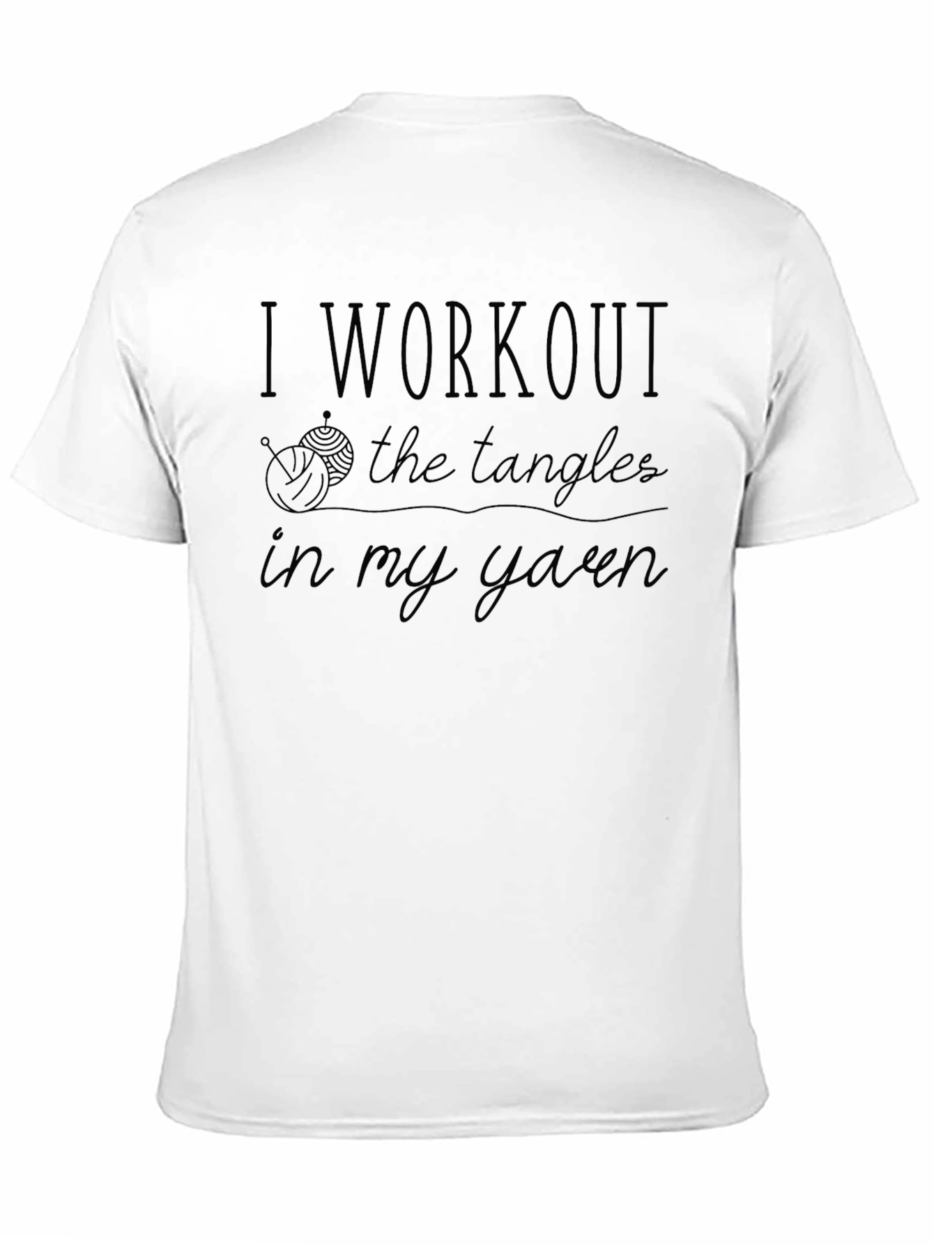 Workout the Tangles Yarn Graphic Tee - Black