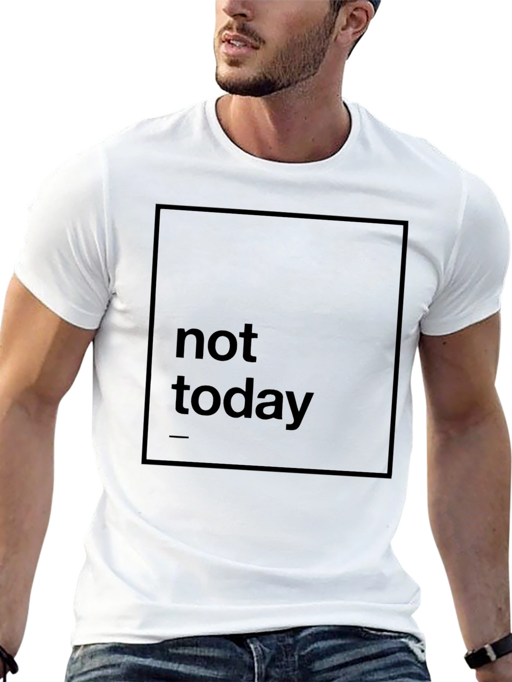 Not Today Graphic Print Black T-Shirt
