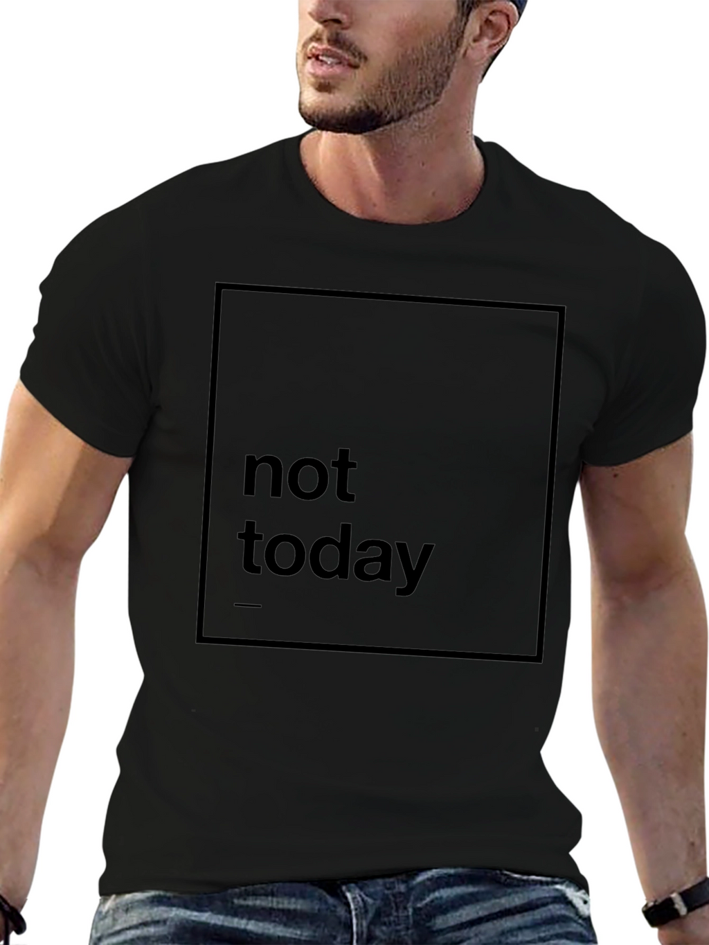 Not Today Graphic Print Black T-Shirt