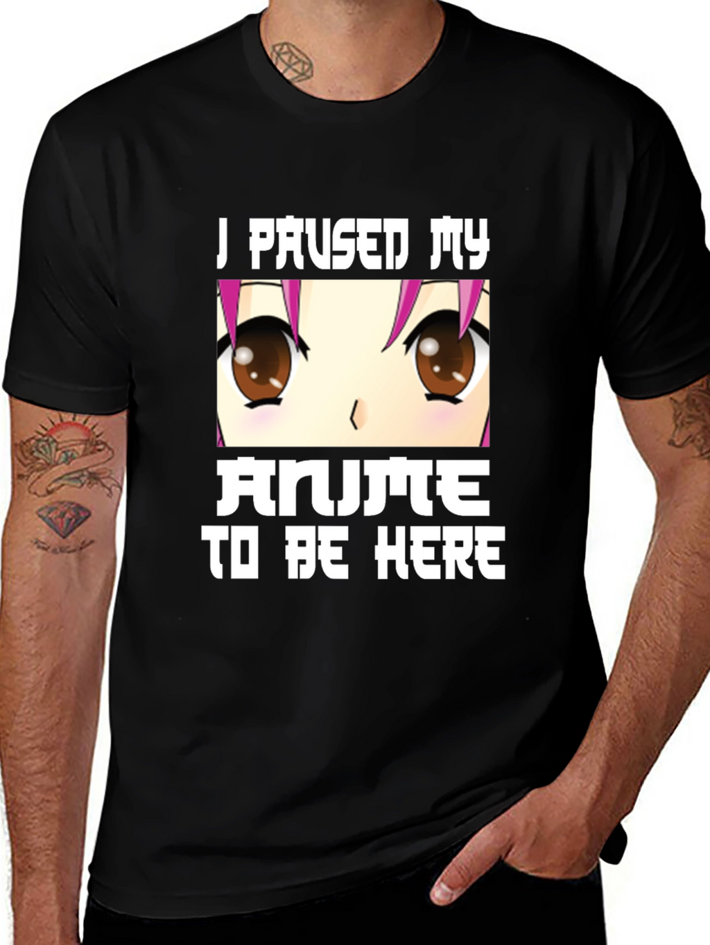 Anime Lover Tee: I Paused My Anime Black T-Shirt