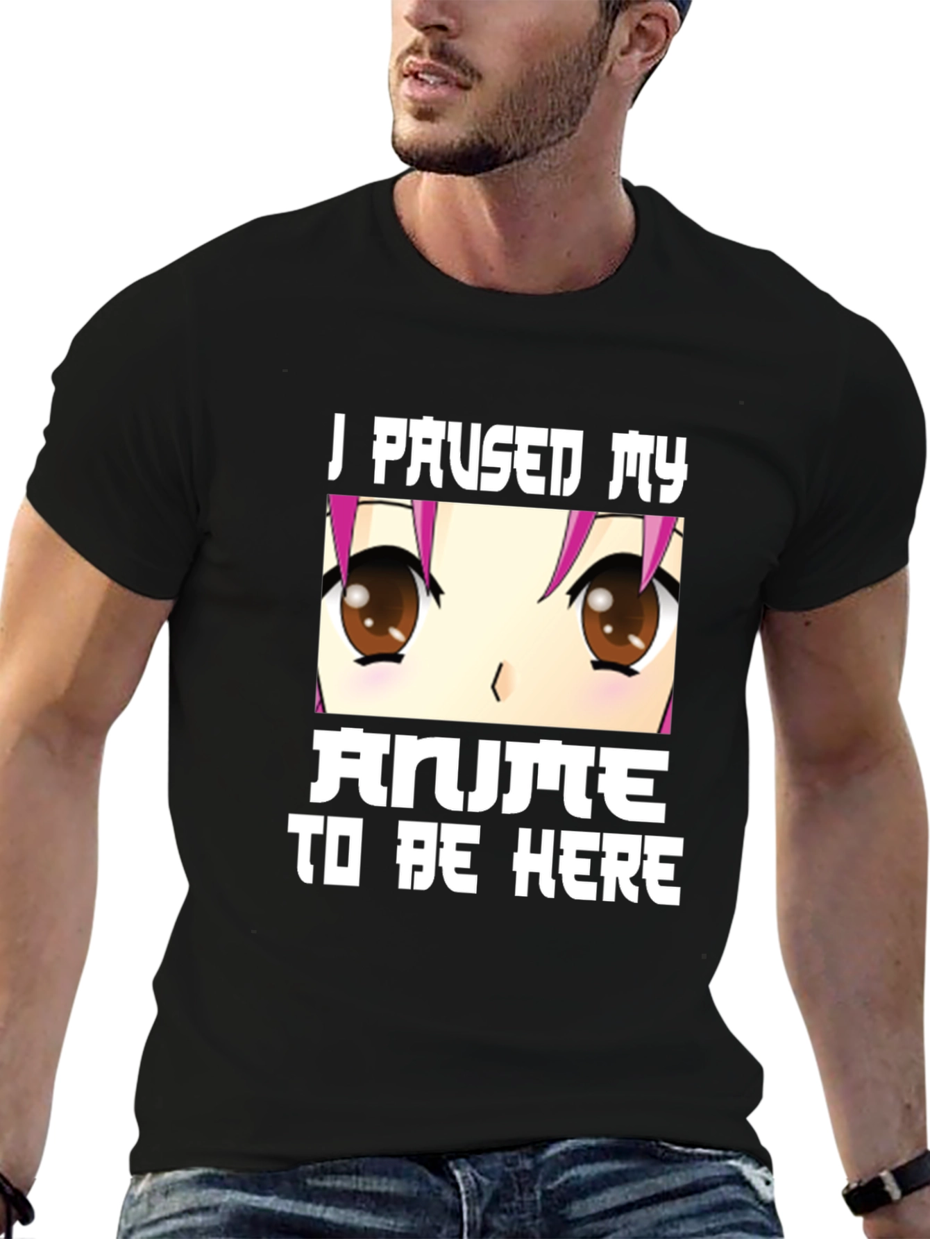 Anime Lover Tee: I Paused My Anime Black T-Shirt