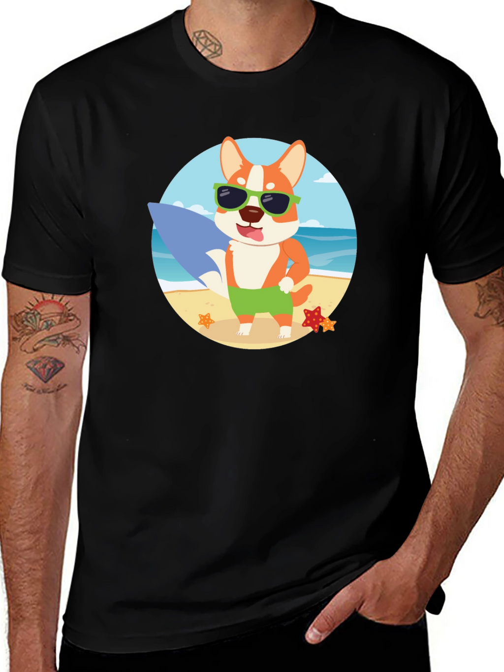Surfing Dog Beach T-Shirt – Fun Summer Dog Lover Tee