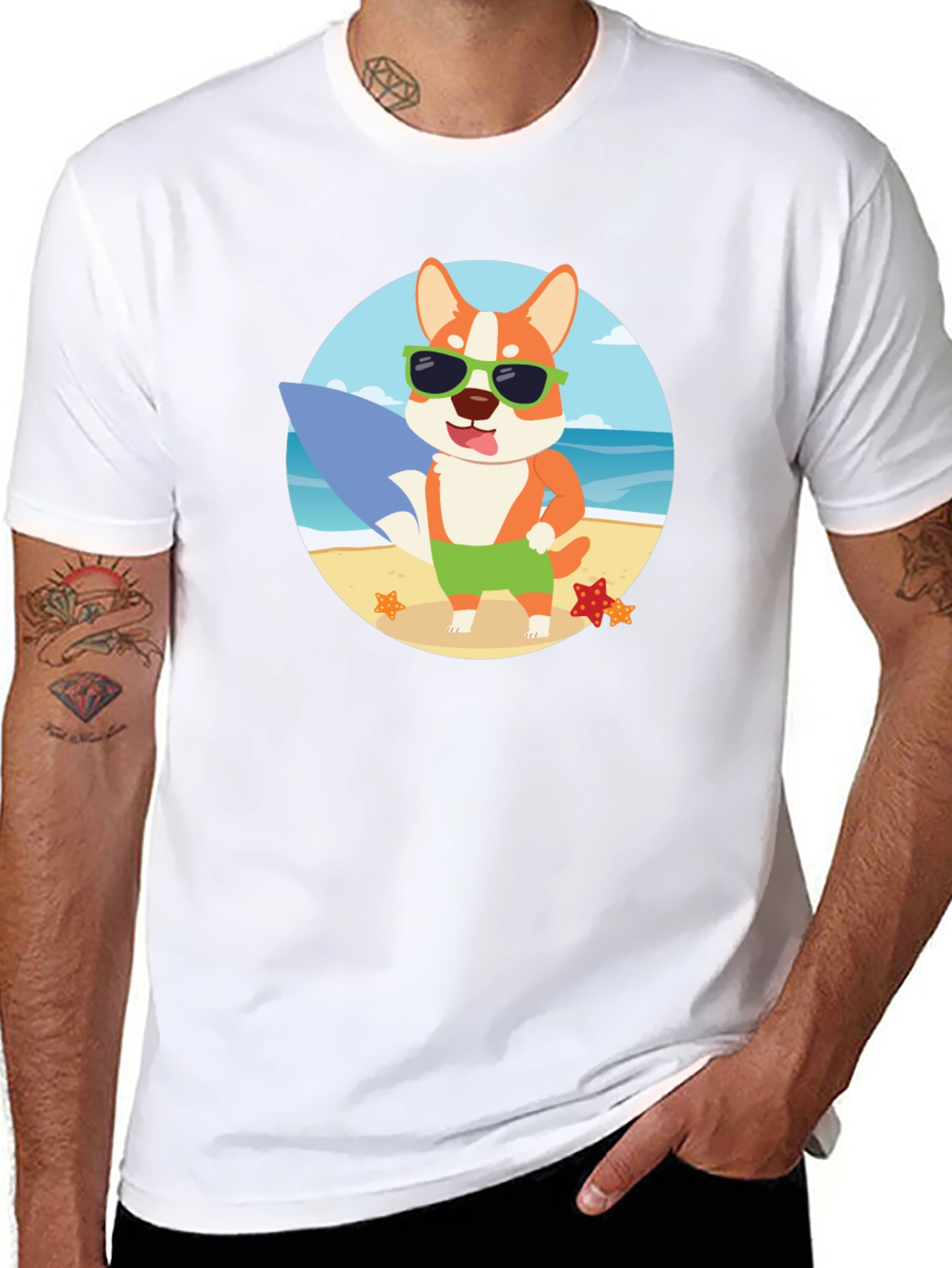Surfing Dog Beach T-Shirt – Fun Summer Dog Lover Tee