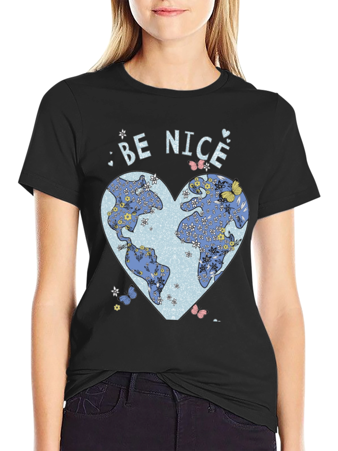 Be Nice Earth Heart Graphic Tee