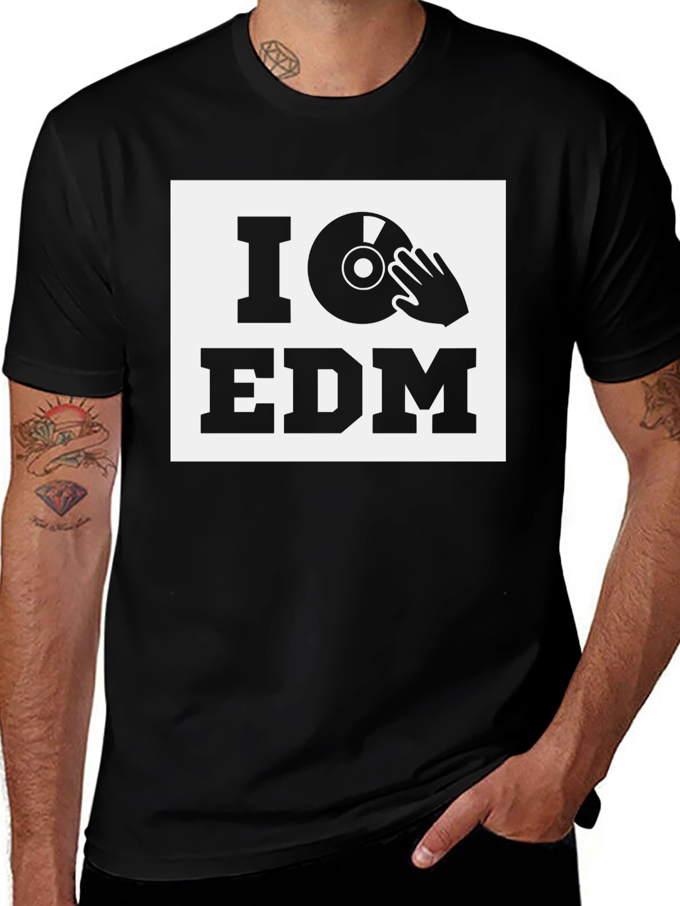 I Love EDM Graphic Tee - DJ Music T-Shirt