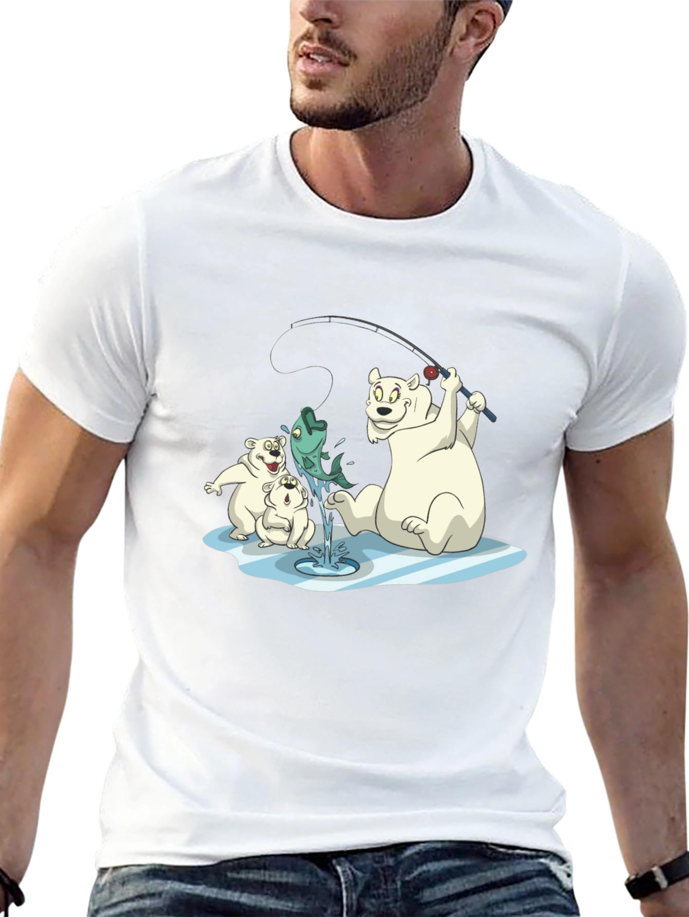 Polar Bear Fishing T-Shirt