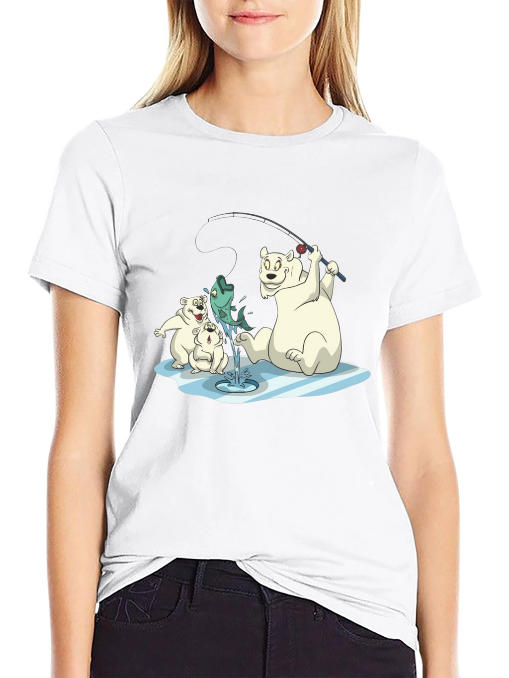 Polar Bear Fishing T-Shirt