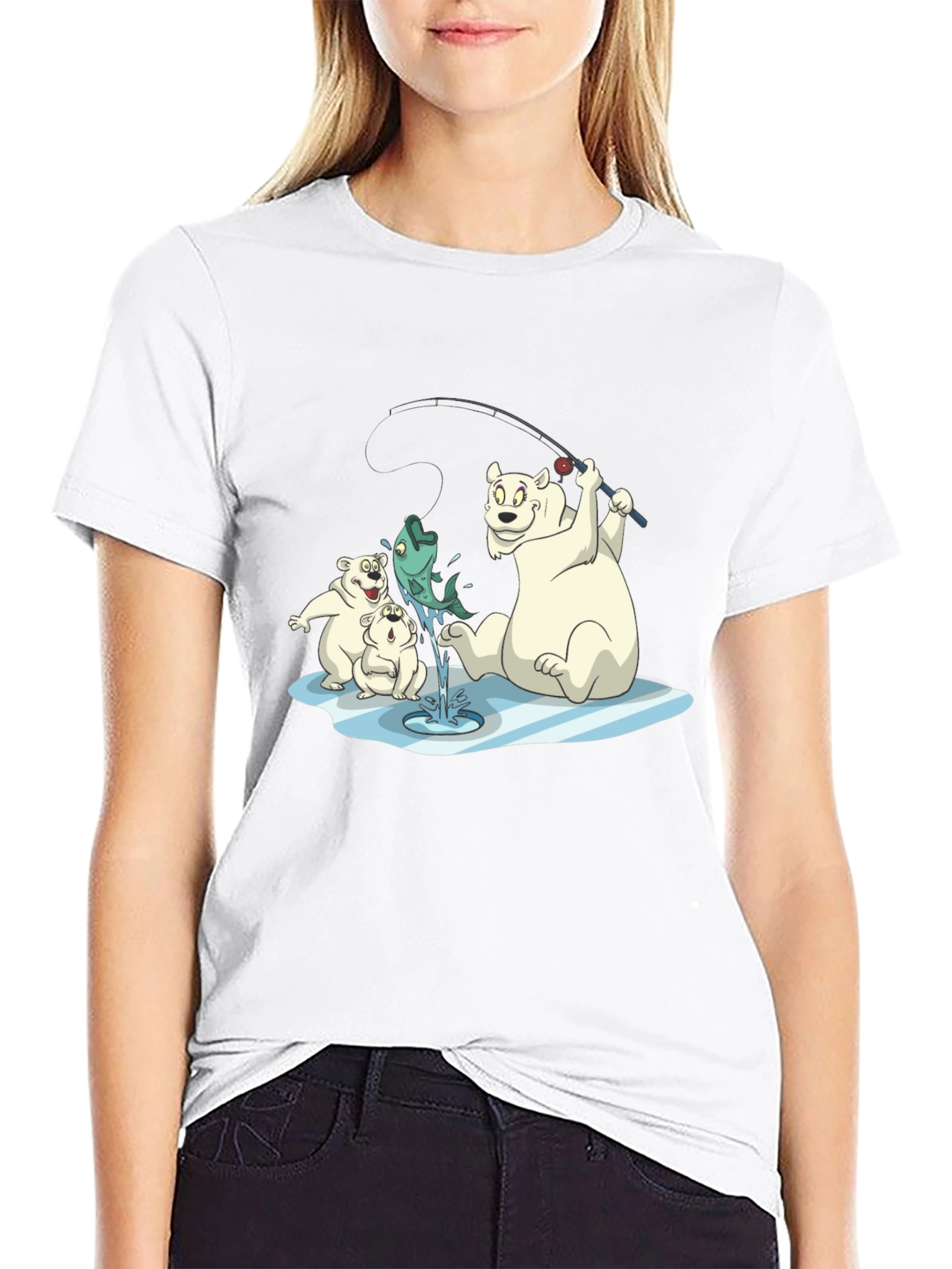 Polar Bear Fishing T-Shirt