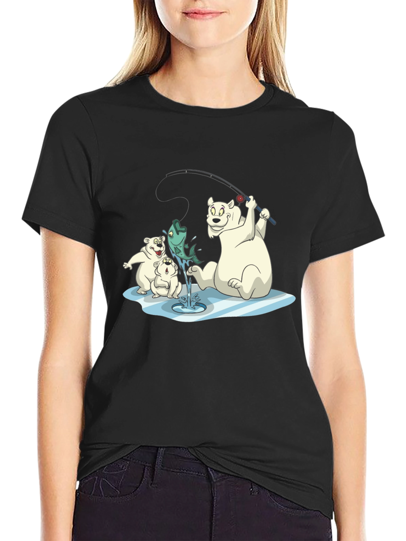 Polar Bear Fishing T-Shirt