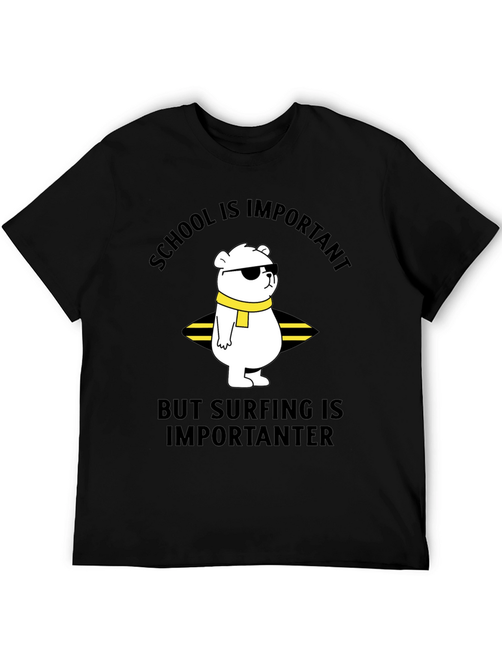 School vs Surfing Bear T-Shirt