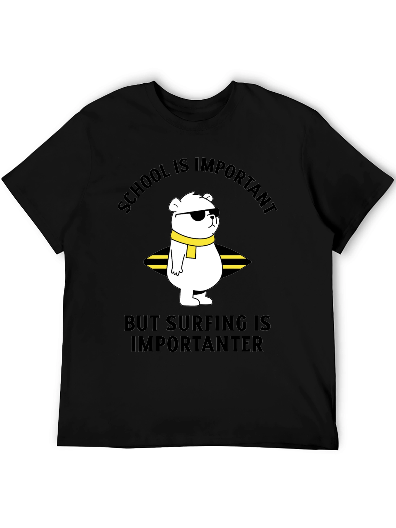 School vs Surfing Bear T-Shirt