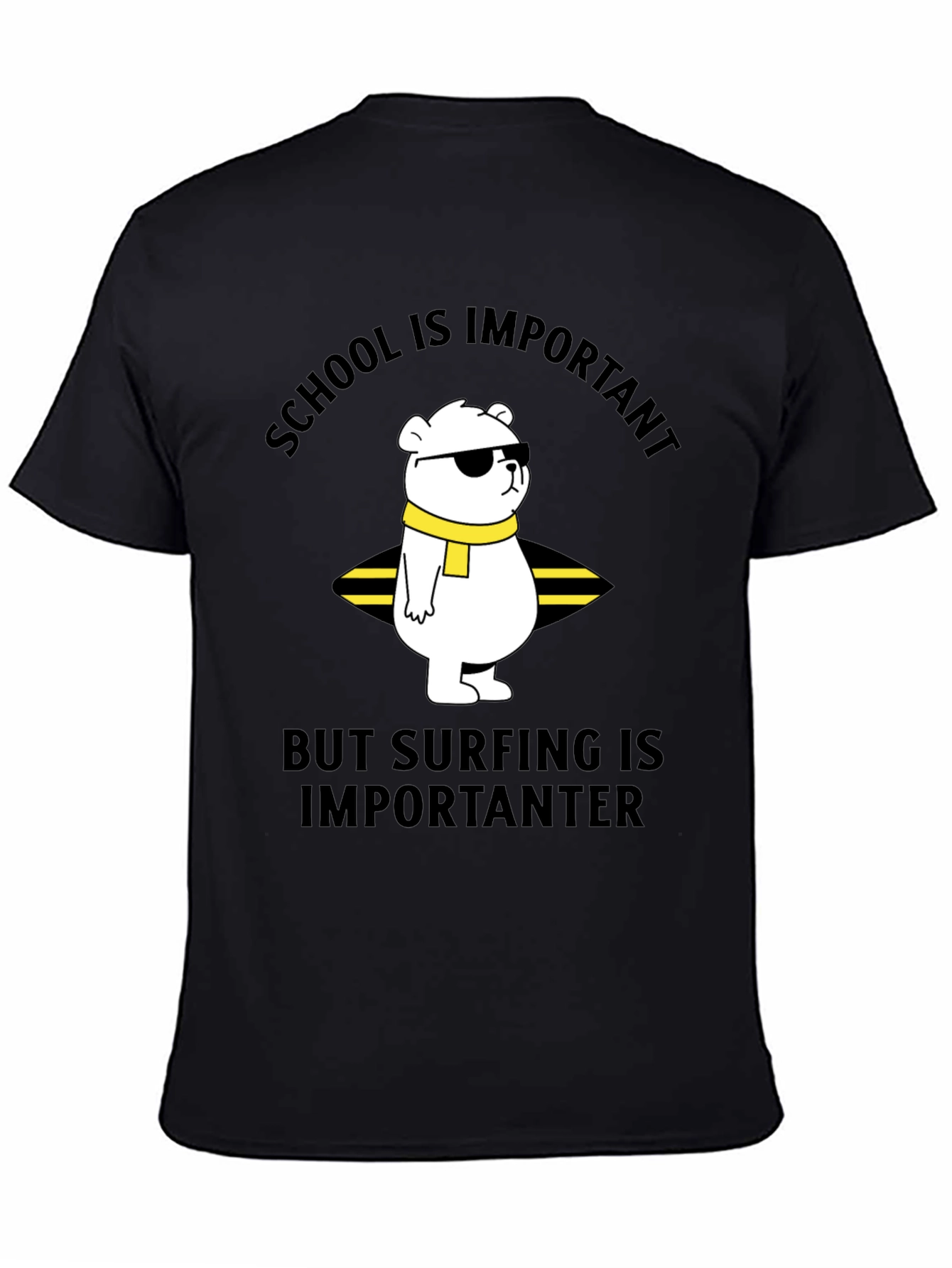 School vs Surfing Bear T-Shirt