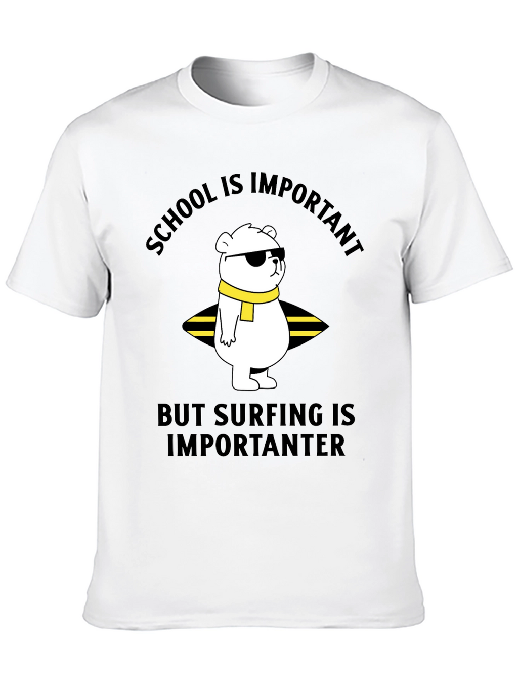 School vs Surfing Bear T-Shirt