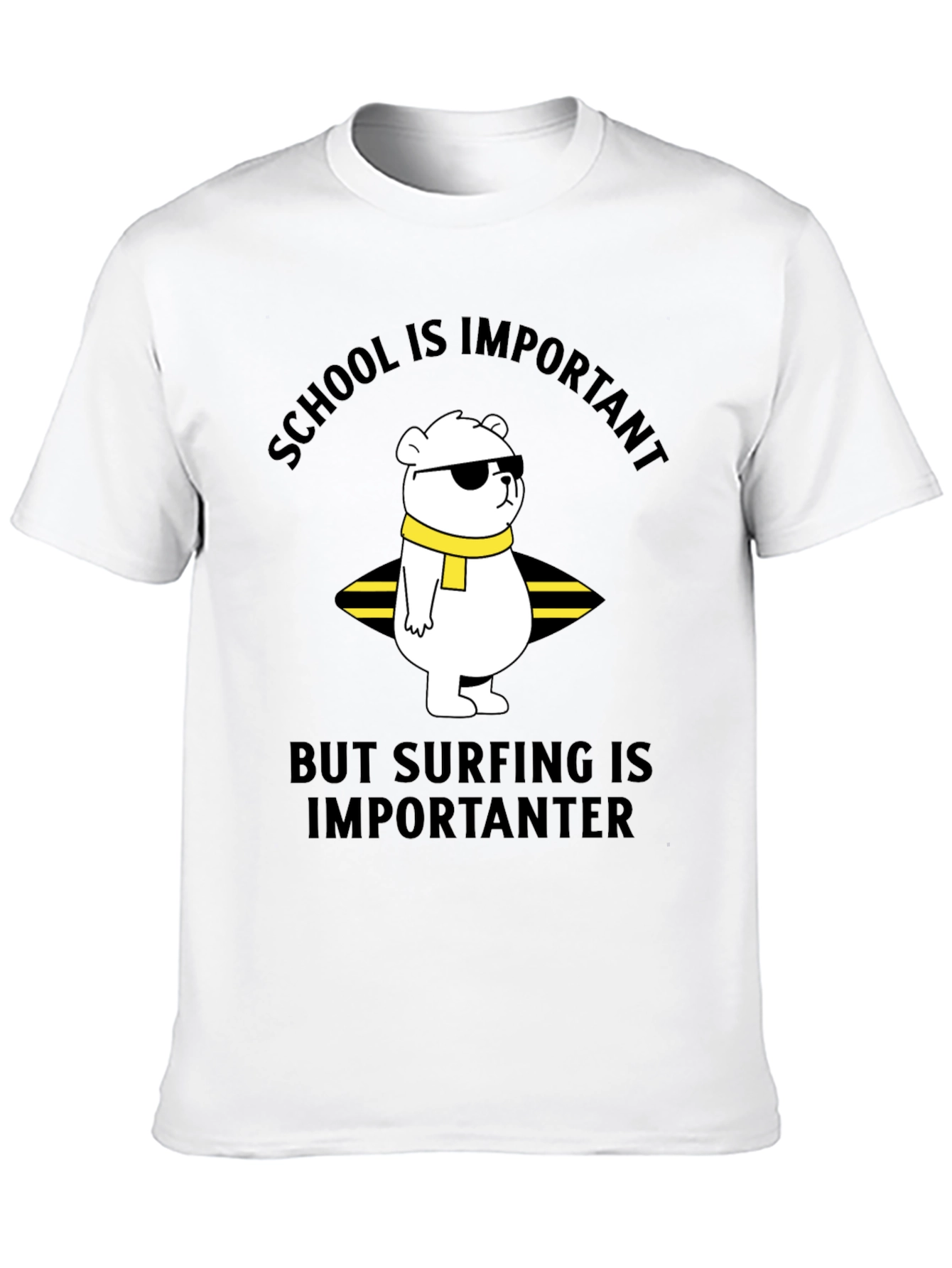 School vs Surfing Bear T-Shirt