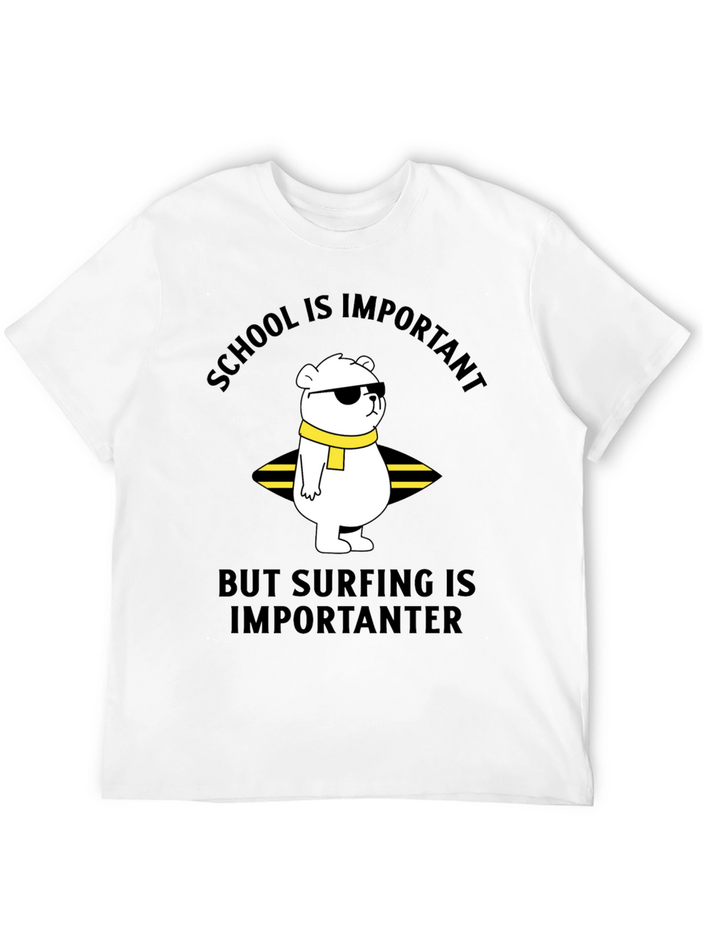 School vs Surfing Bear T-Shirt