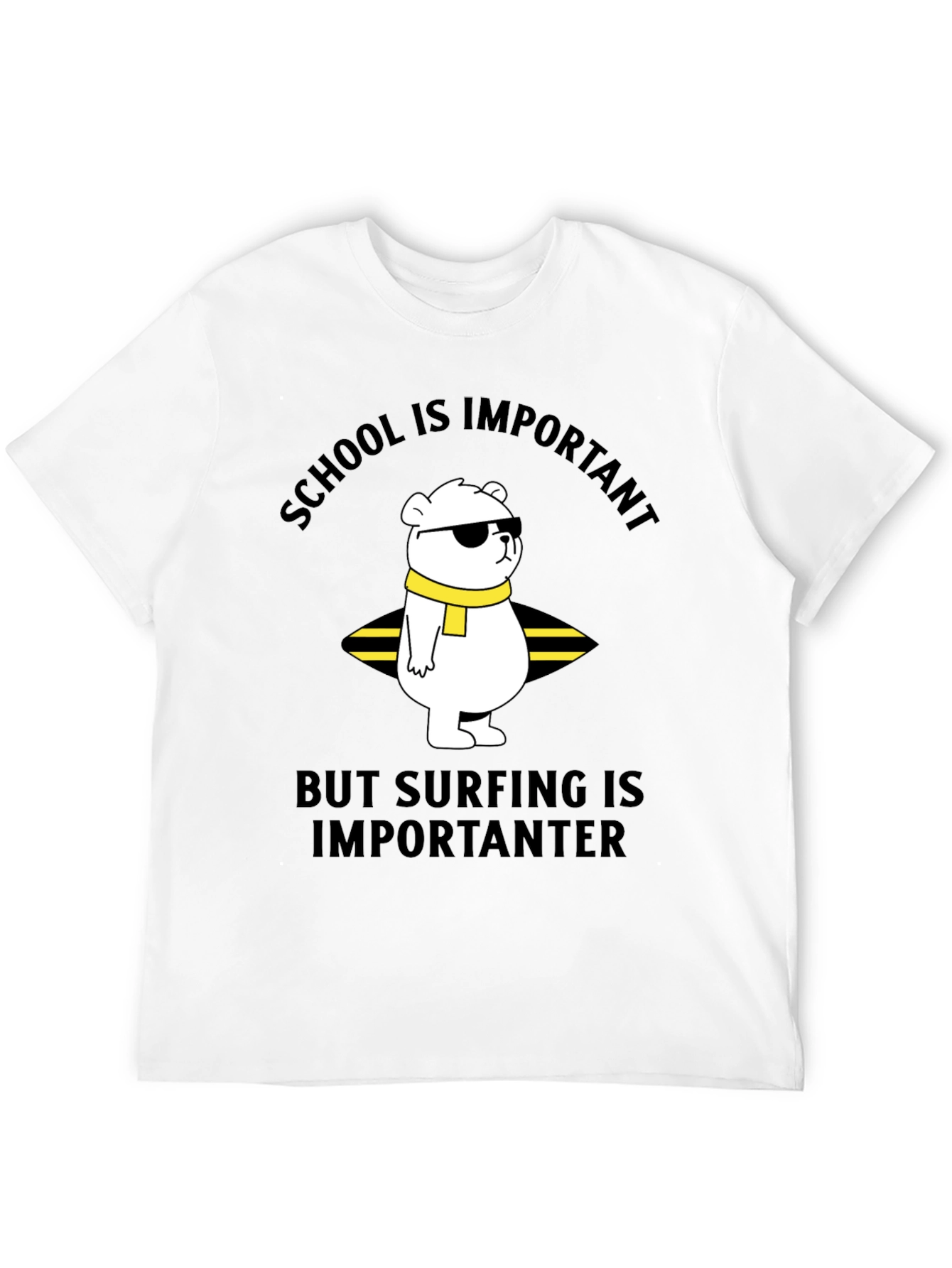 School vs Surfing Bear T-Shirt