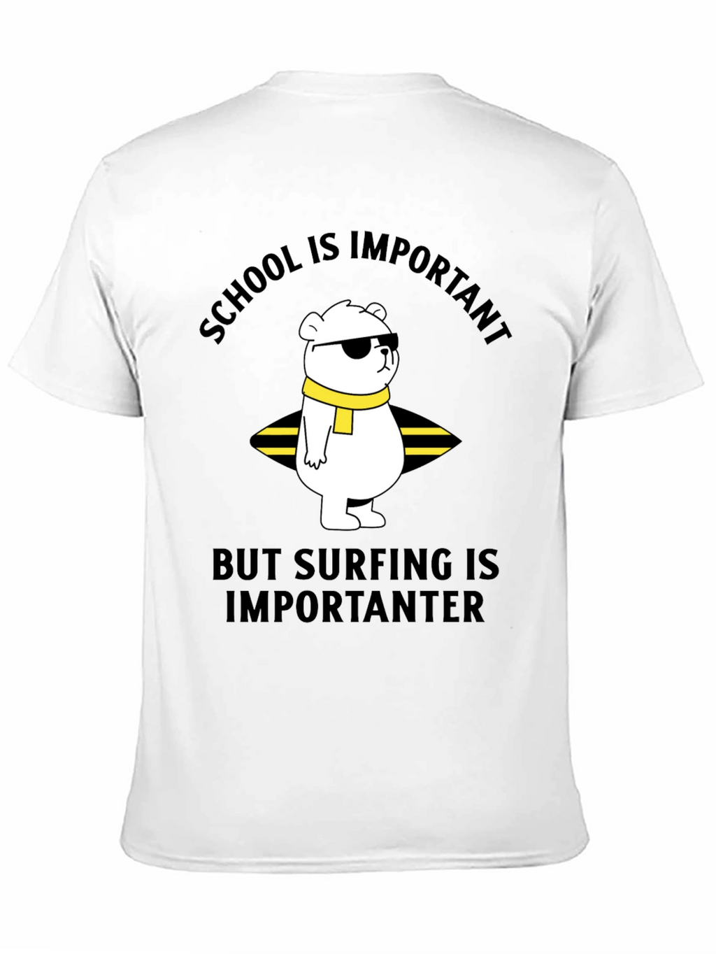 School vs Surfing Bear T-Shirt