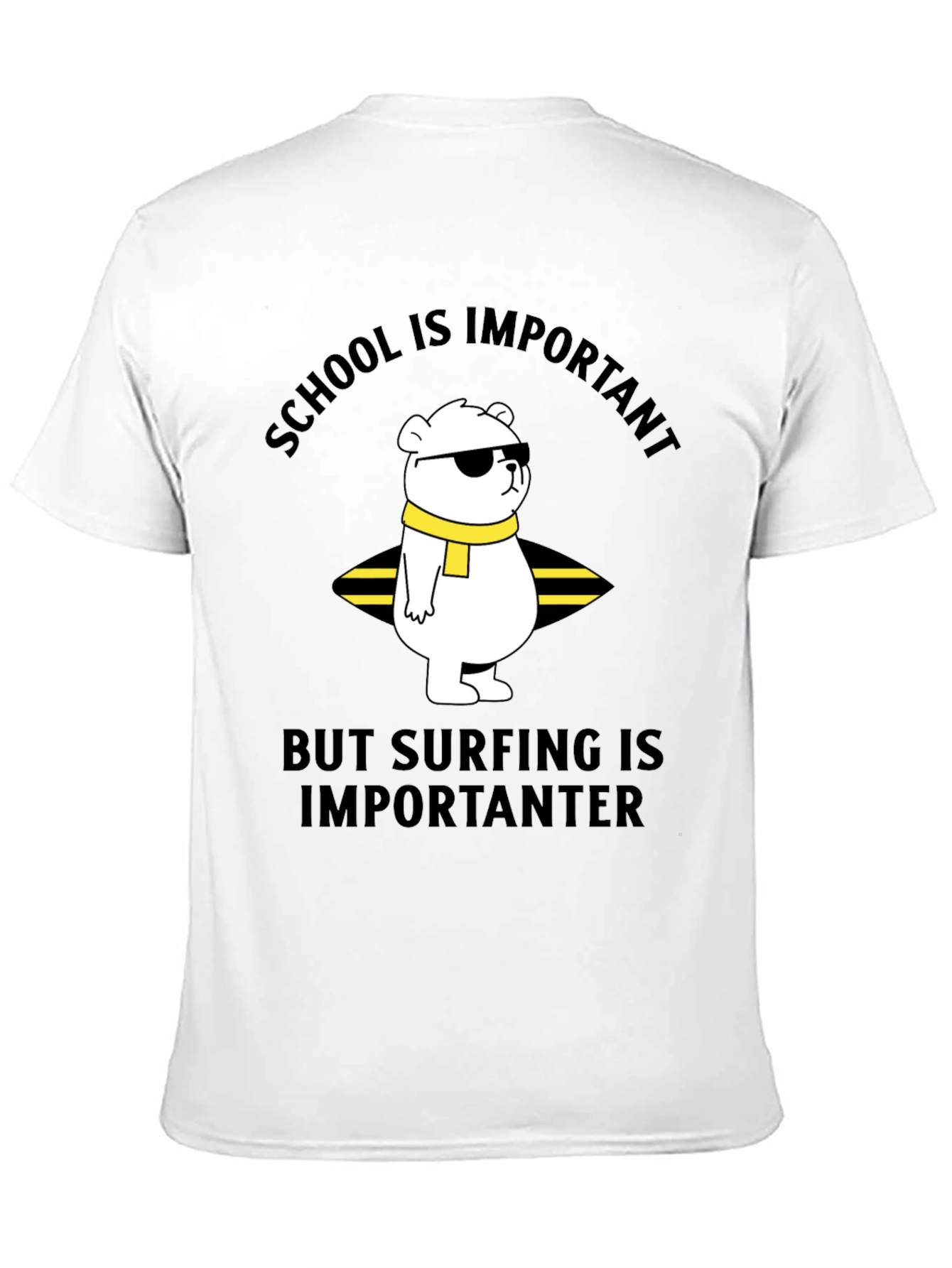 School vs Surfing Bear T-Shirt