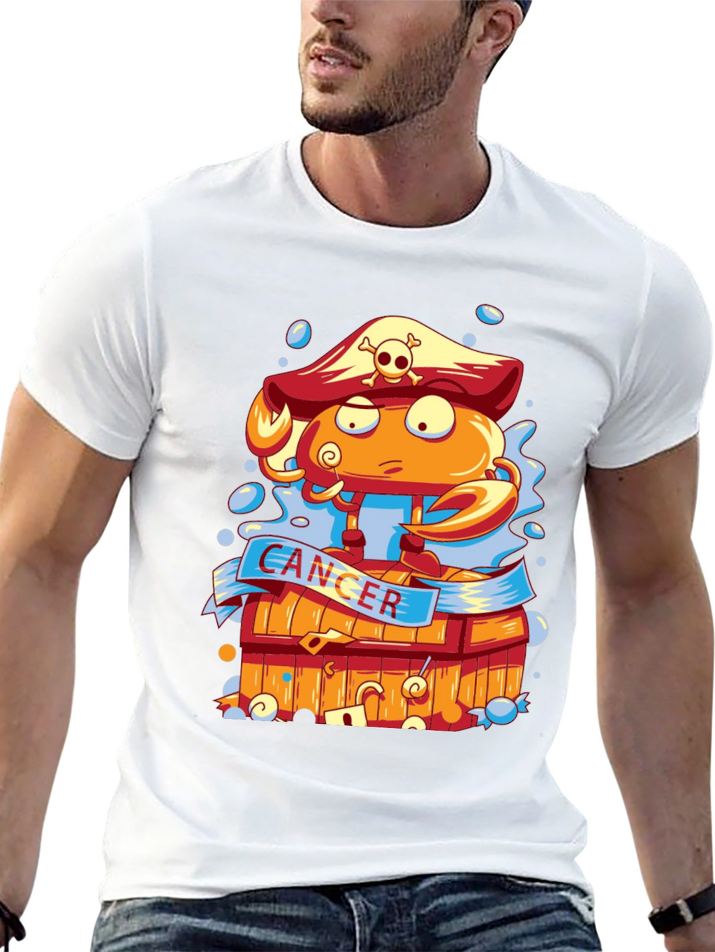 Cancer Zodiac Pirate Crab T-Shirt