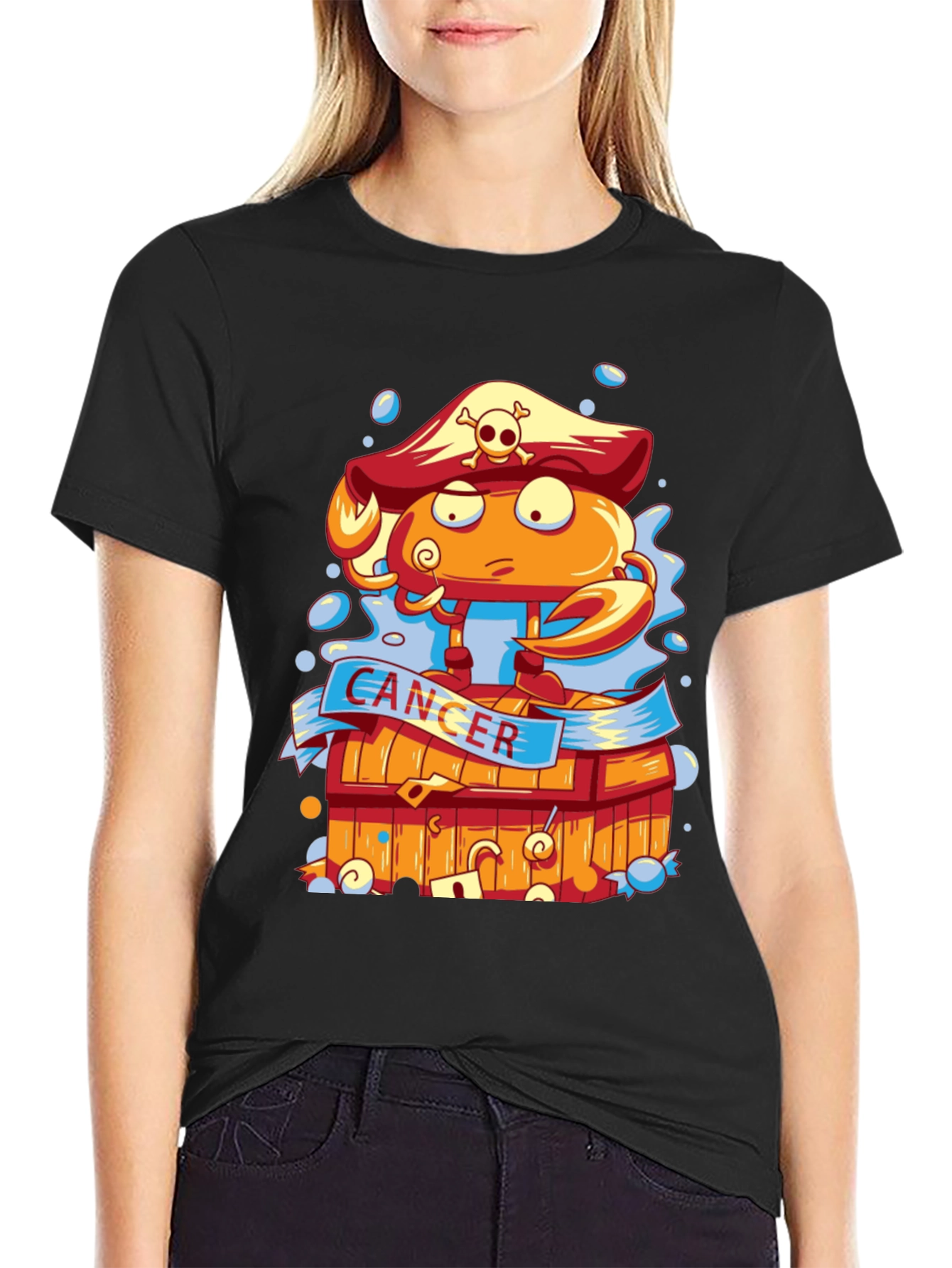 Cancer Zodiac Pirate Crab T-Shirt