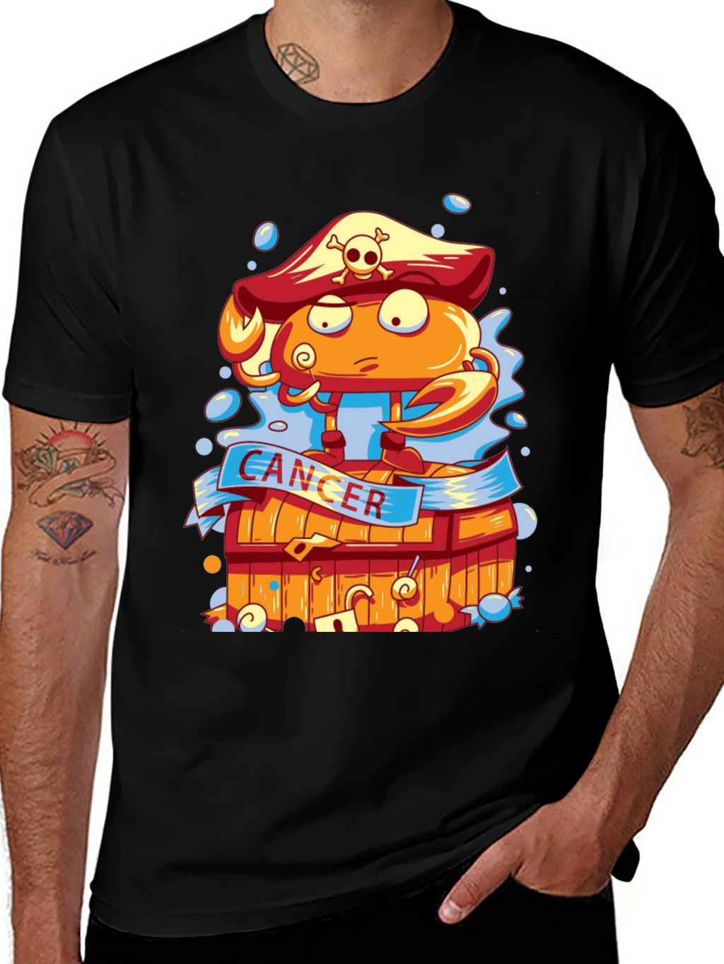 Cancer Zodiac Pirate Crab T-Shirt