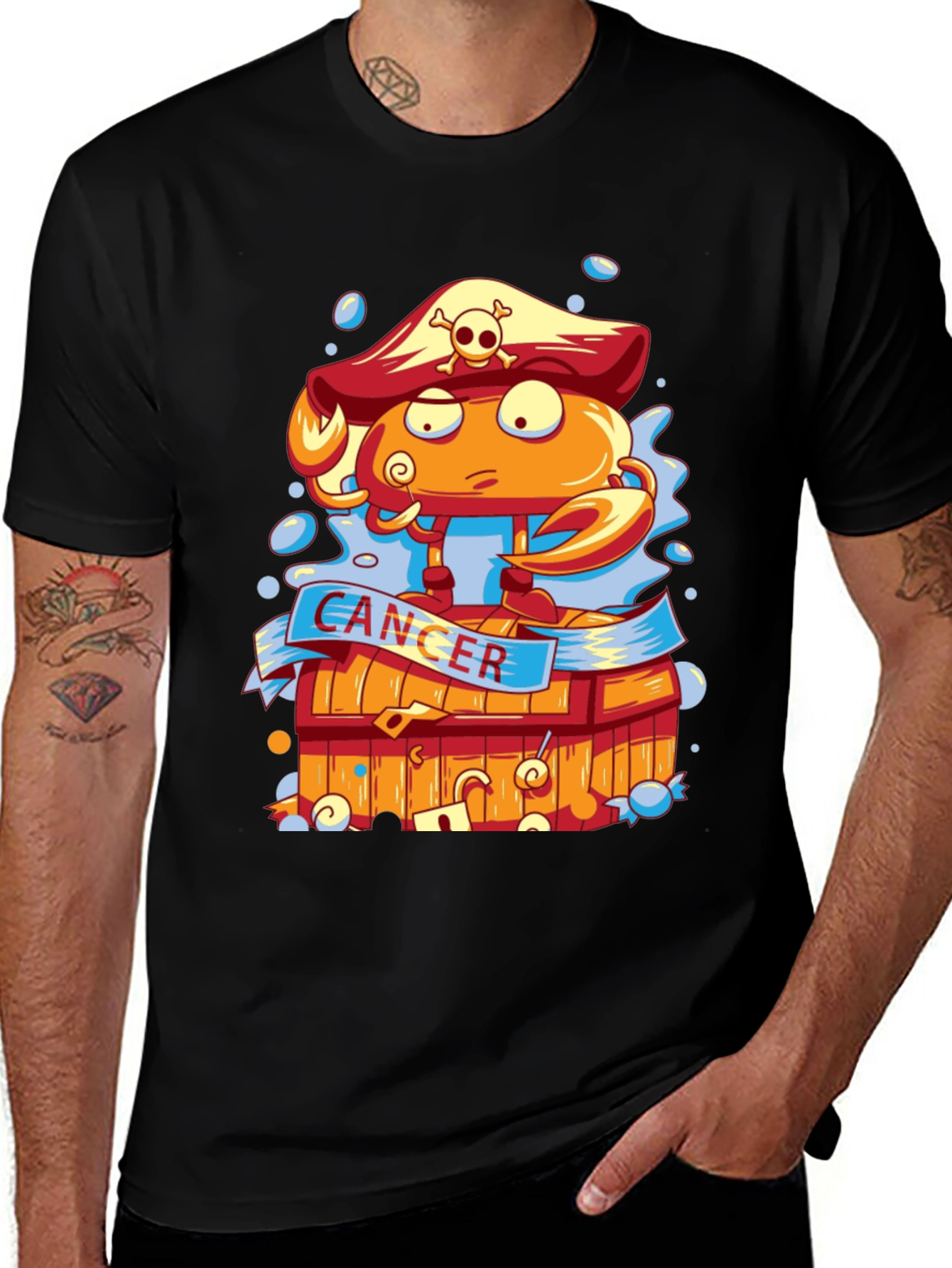 Cancer Zodiac Pirate Crab T-Shirt