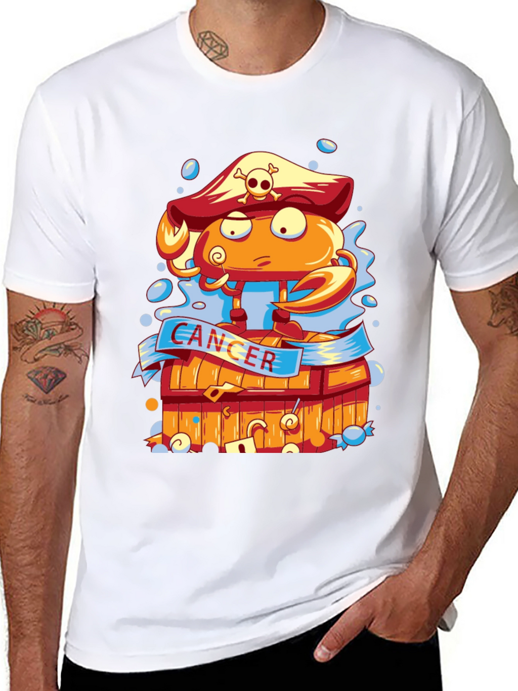 Cancer Zodiac Pirate Crab T-Shirt