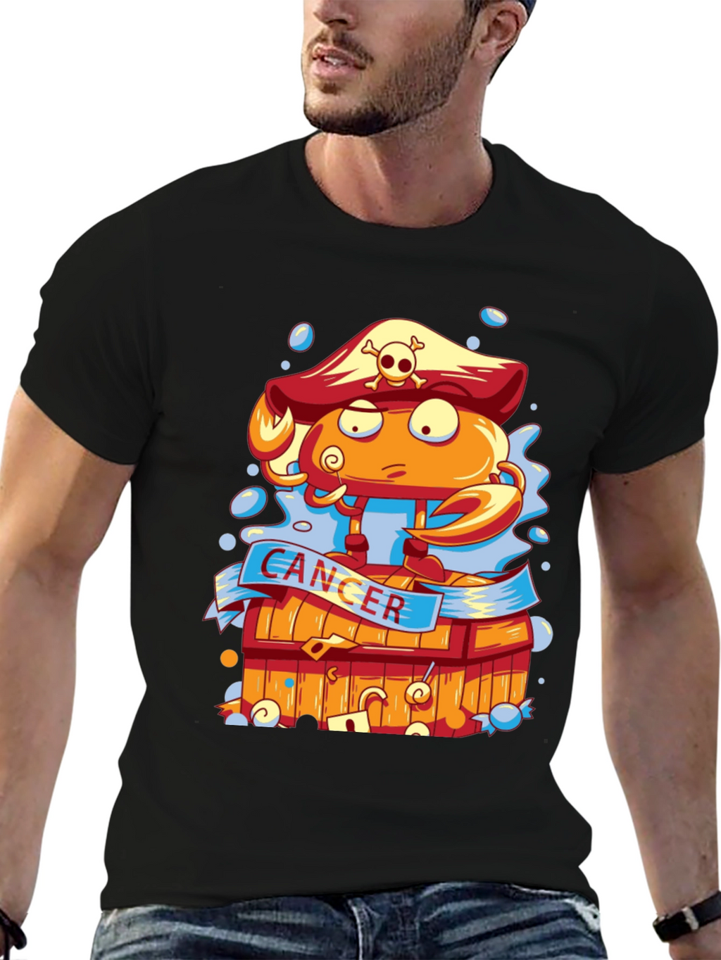 Cancer Zodiac Pirate Crab T-Shirt