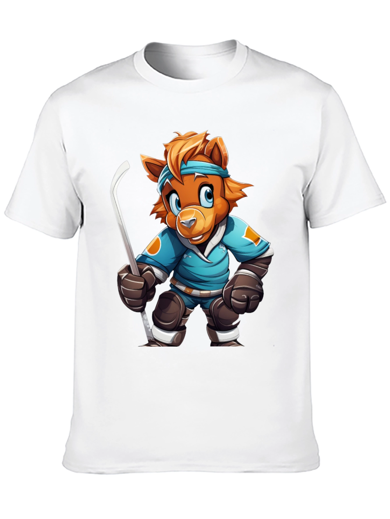 Hockey Bear Cartoon T-Shirt