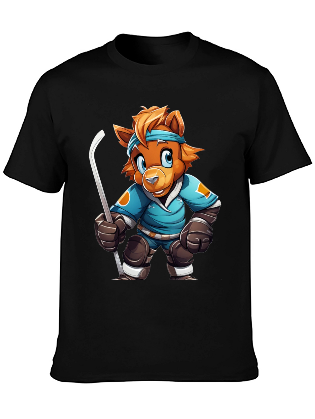 Hockey Bear Cartoon T-Shirt