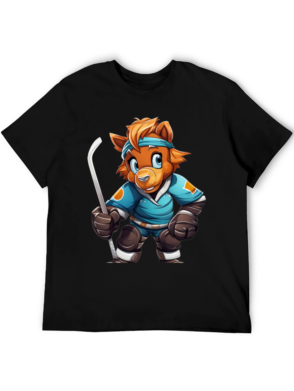 Hockey Bear Cartoon T-Shirt
