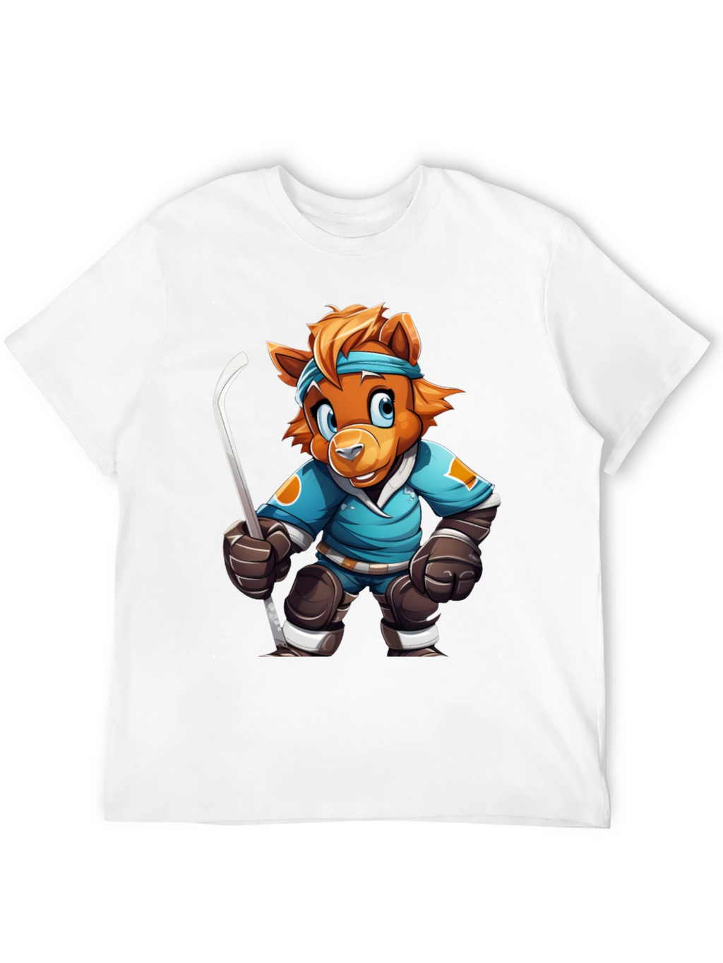 Hockey Bear Cartoon T-Shirt
