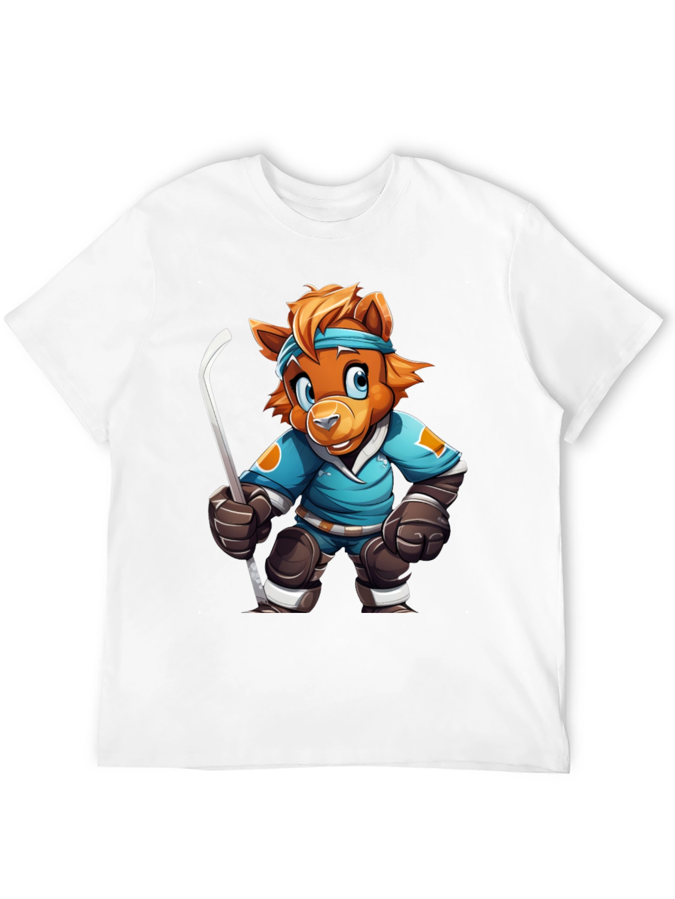 Hockey Bear Cartoon T-Shirt