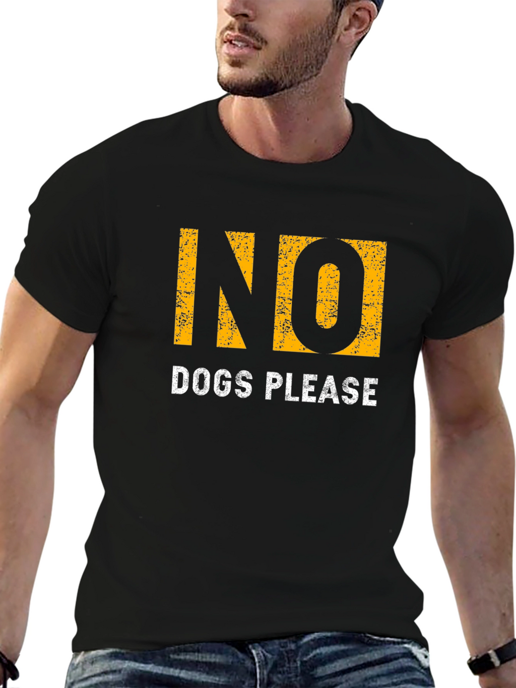 No Dogs Please Graphic T-Shirt - Soft Cotton Blend