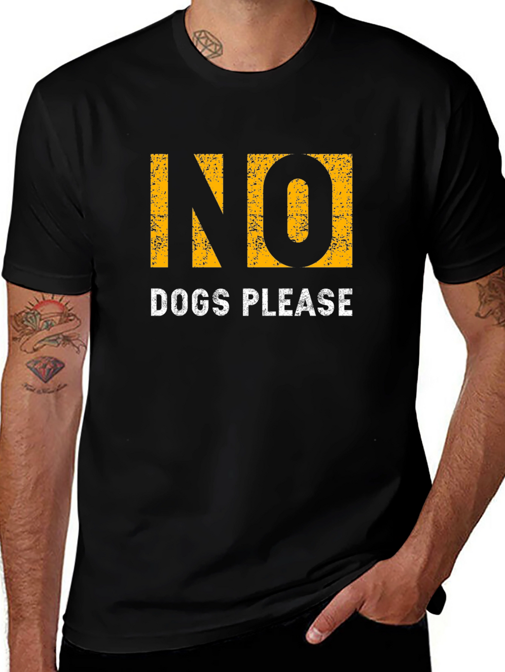 No Dogs Please Graphic T-Shirt - Soft Cotton Blend