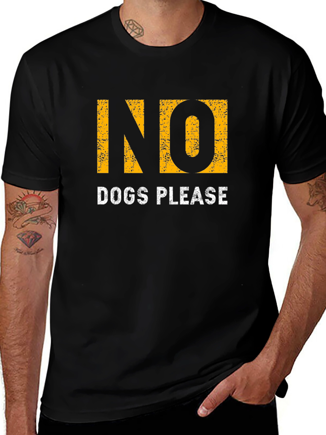 No Dogs Please Graphic T-Shirt - Soft Cotton Blend