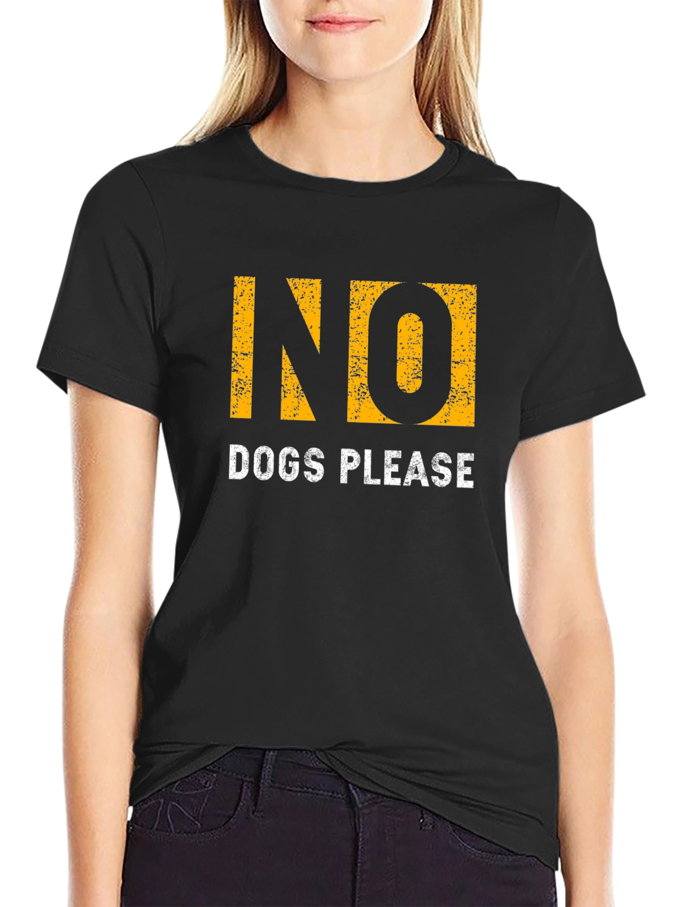 No Dogs Please Graphic T-Shirt - Soft Cotton Blend