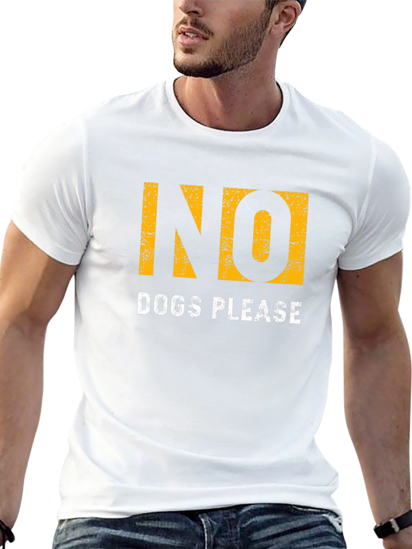 No Dogs Please Graphic T-Shirt - Soft Cotton Blend