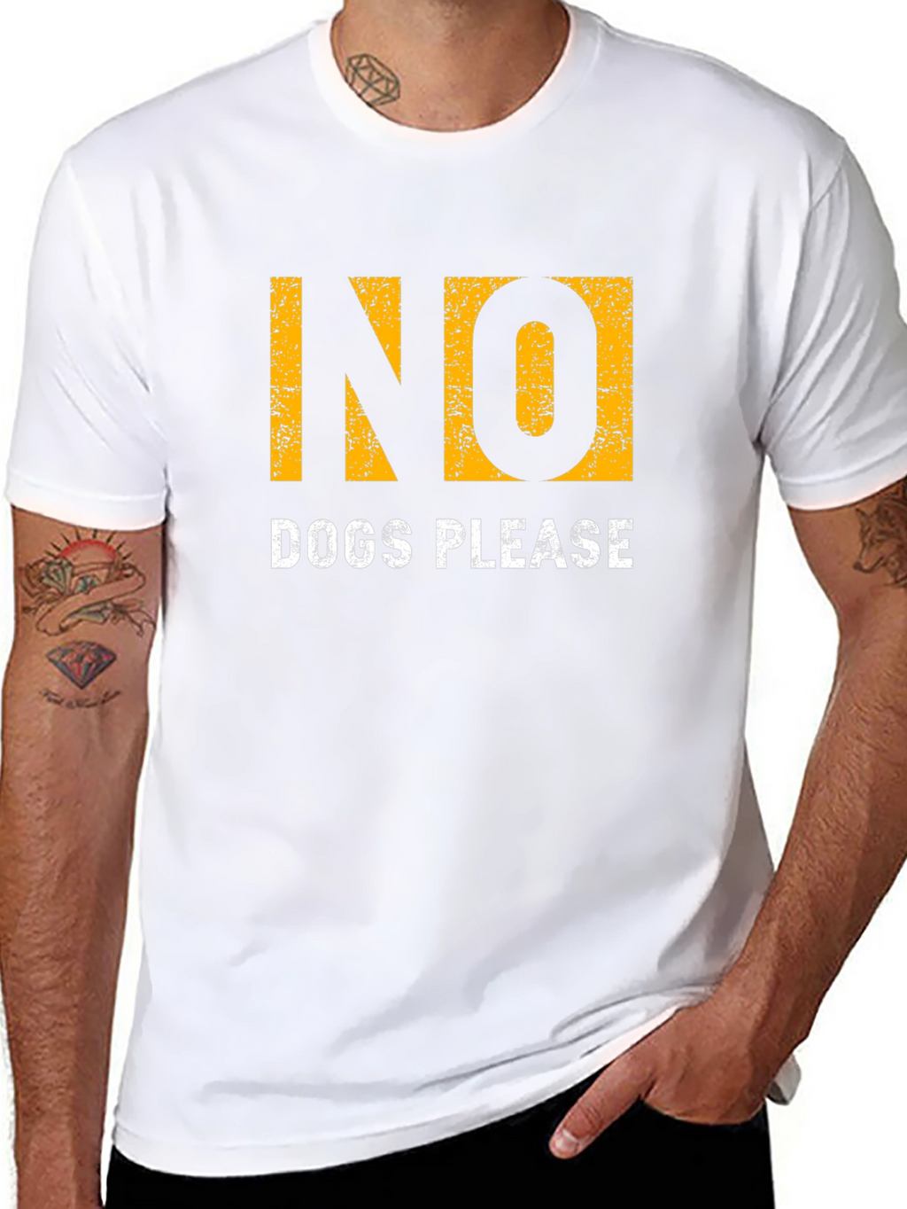 No Dogs Please Graphic T-Shirt - Soft Cotton Blend