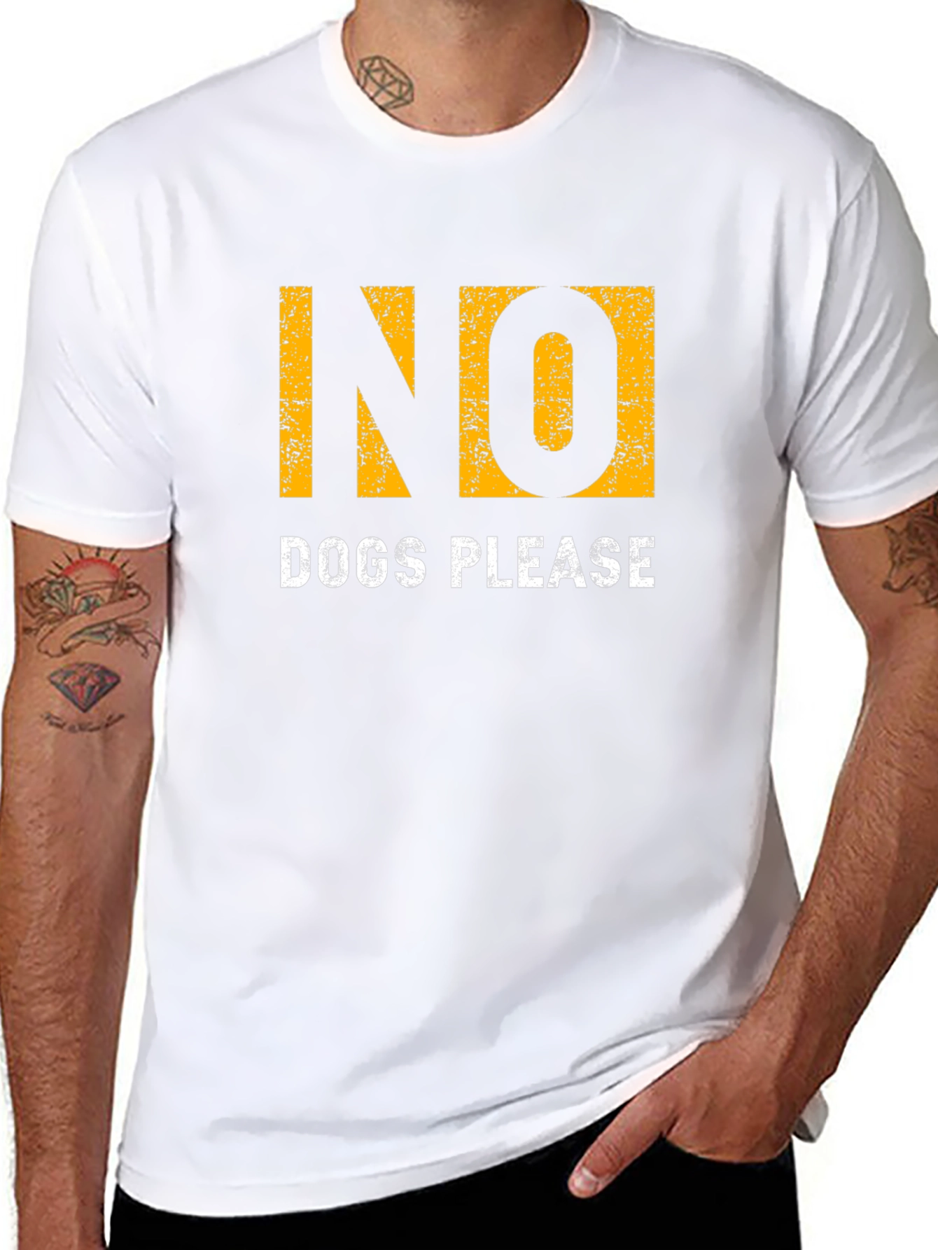 No Dogs Please Graphic T-Shirt - Soft Cotton Blend