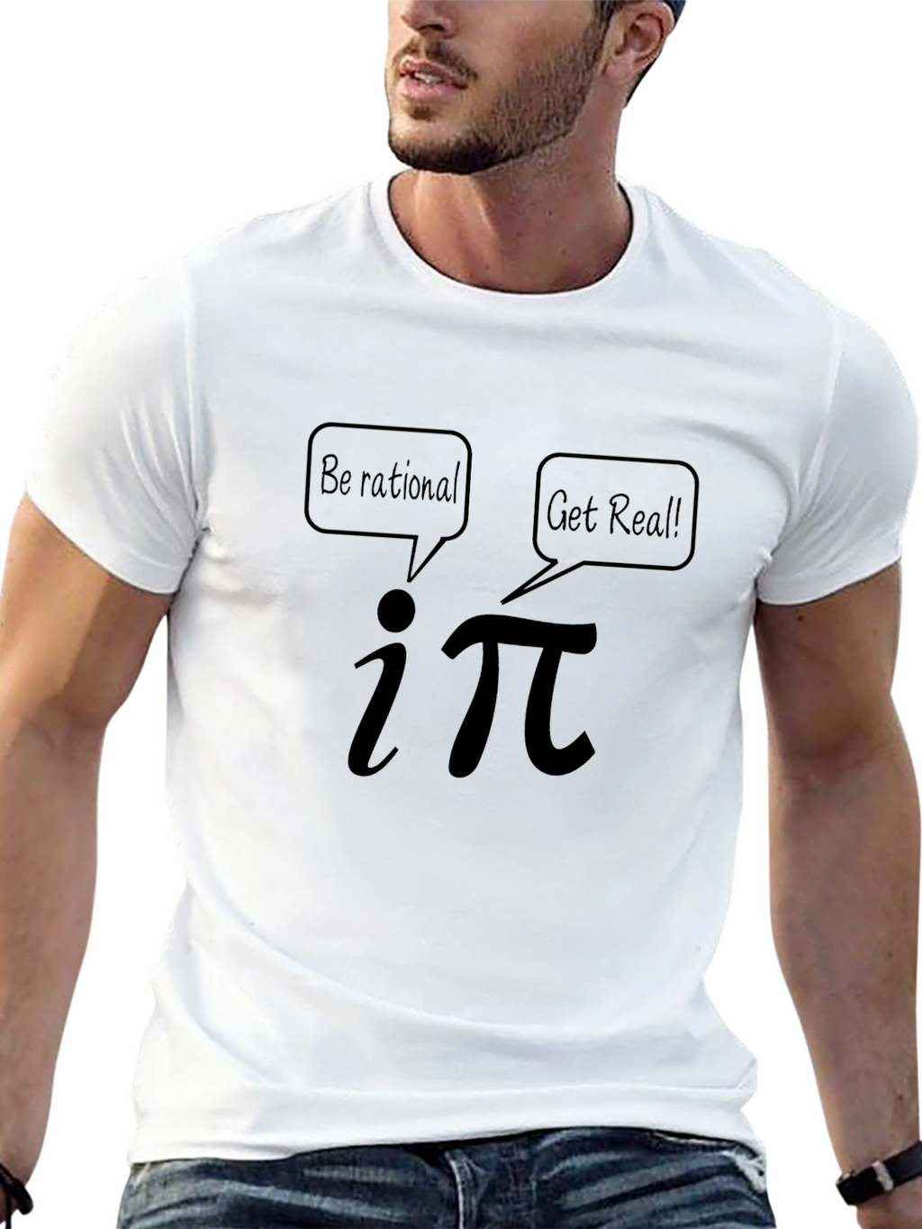 Math Humor T-Shirt: Be Rational Get Real! Design