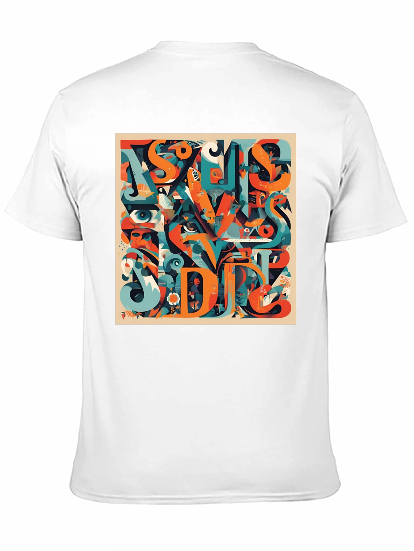 Abstract Graphic Print Crew Neck T-Shirt