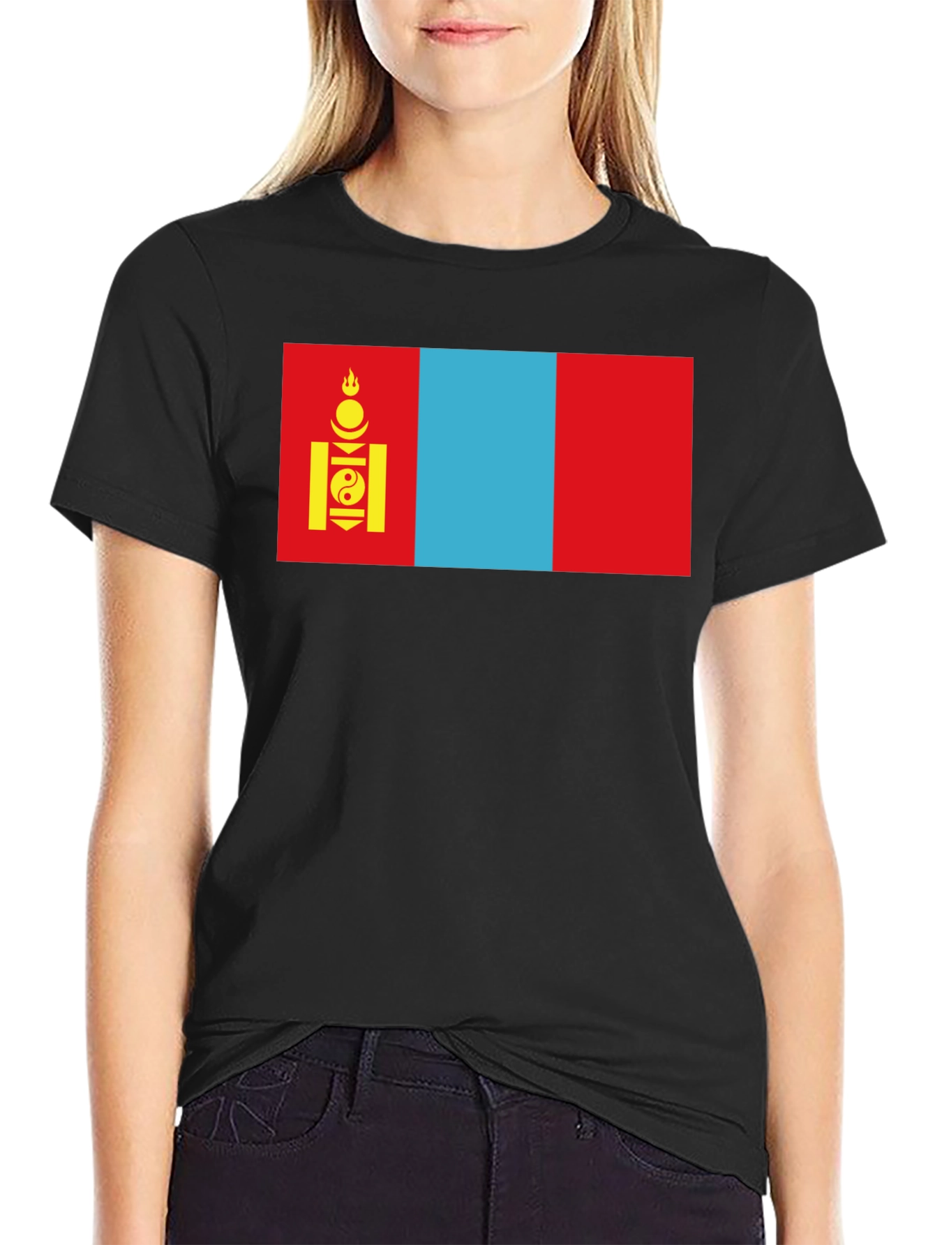 Mongolia Flag Graphic T-Shirt - Soft Cotton Blend Tee