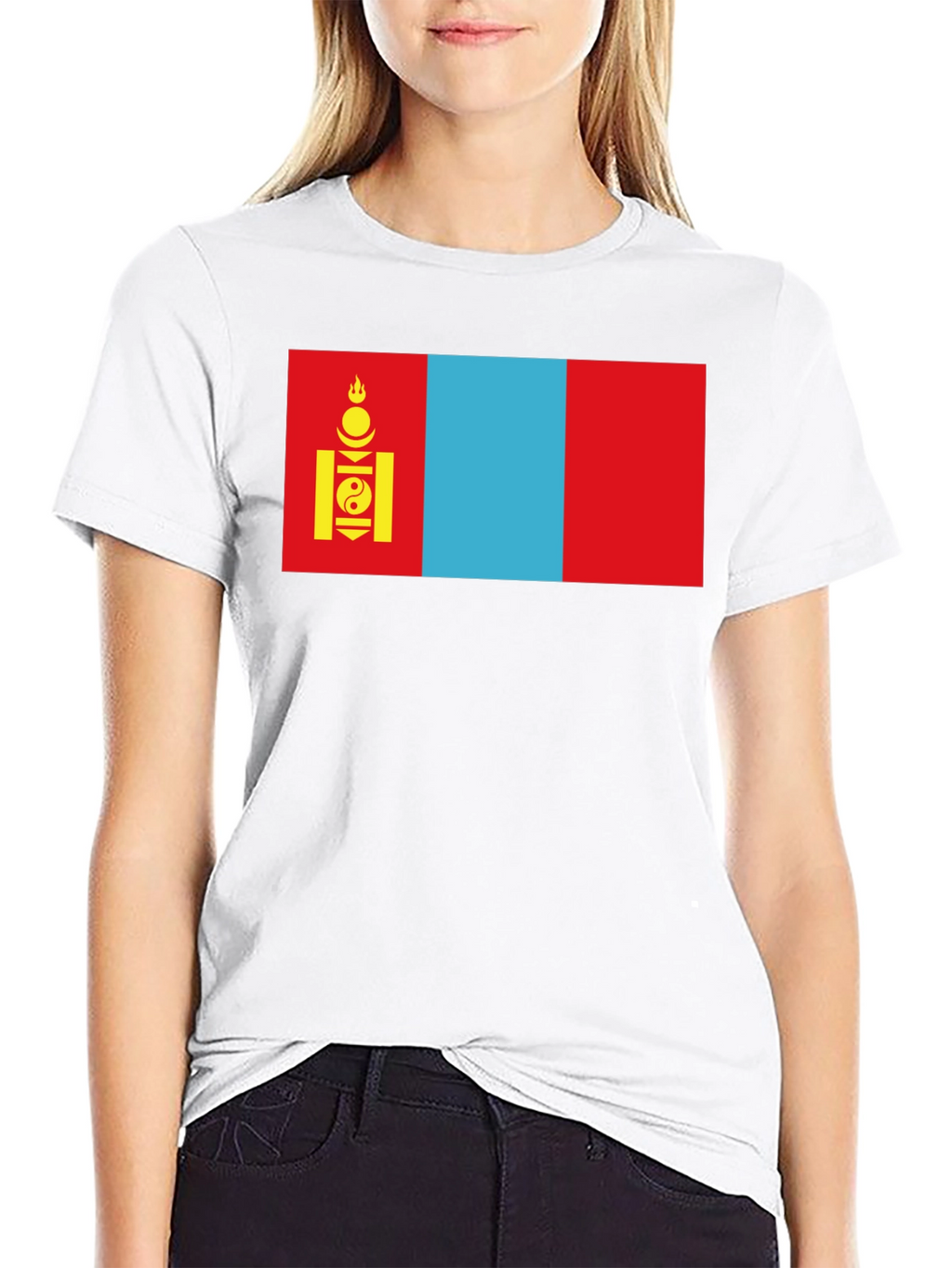 Mongolia Flag Graphic T-Shirt - Soft Cotton Blend Tee