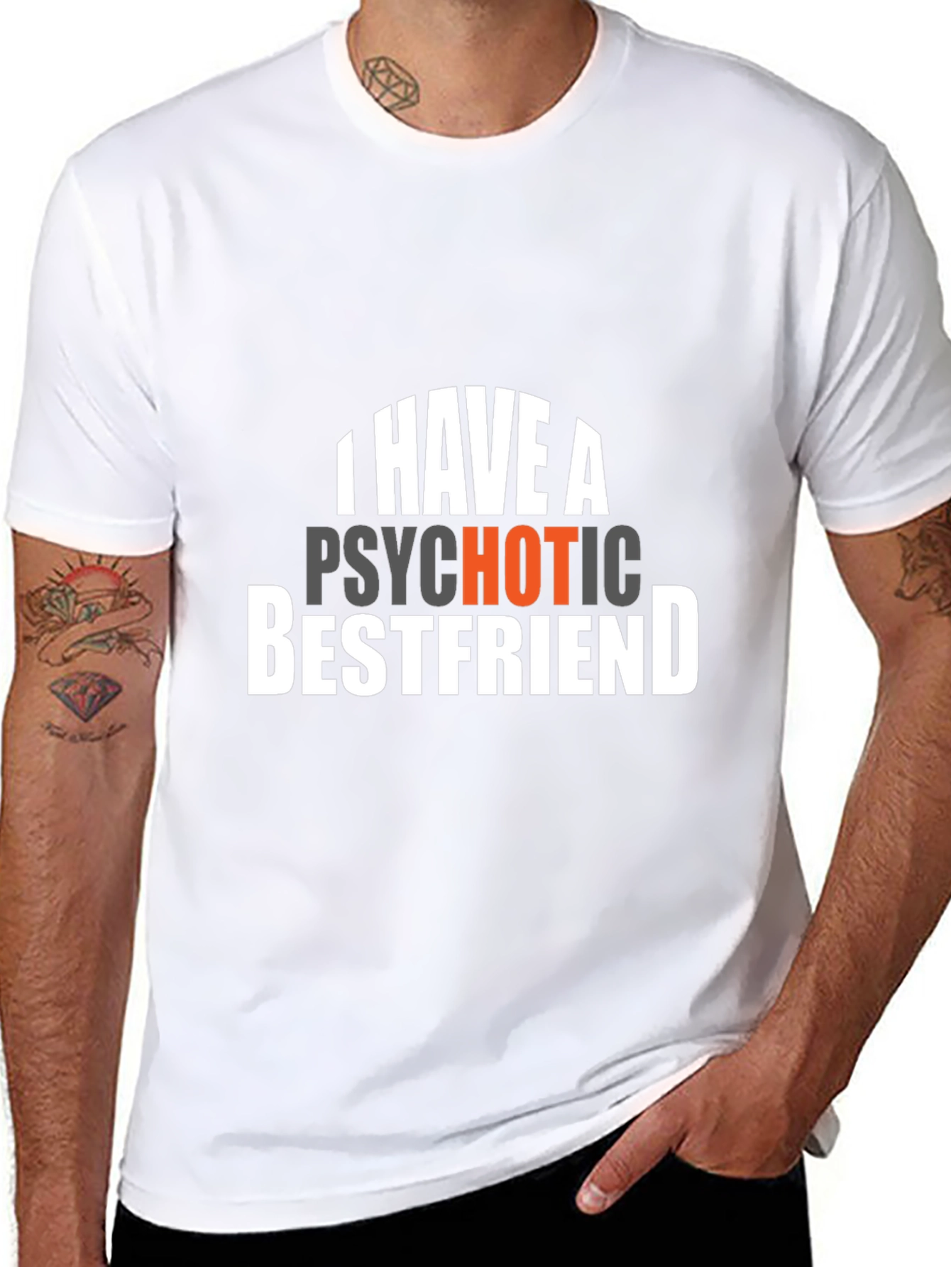 I Have A Psychotic Bestfriend Graphic Tee - Black