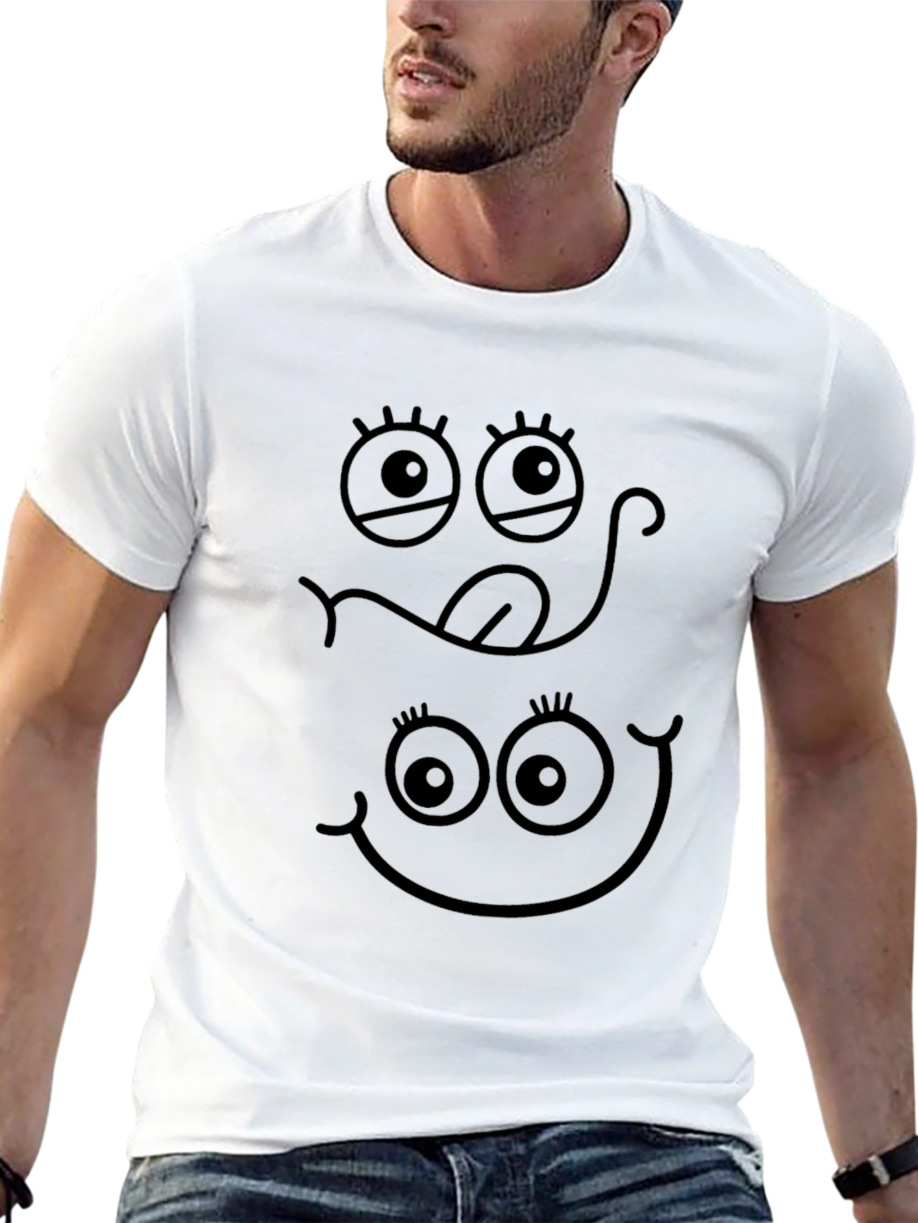Funny Face Graphic Black Tee Shirt