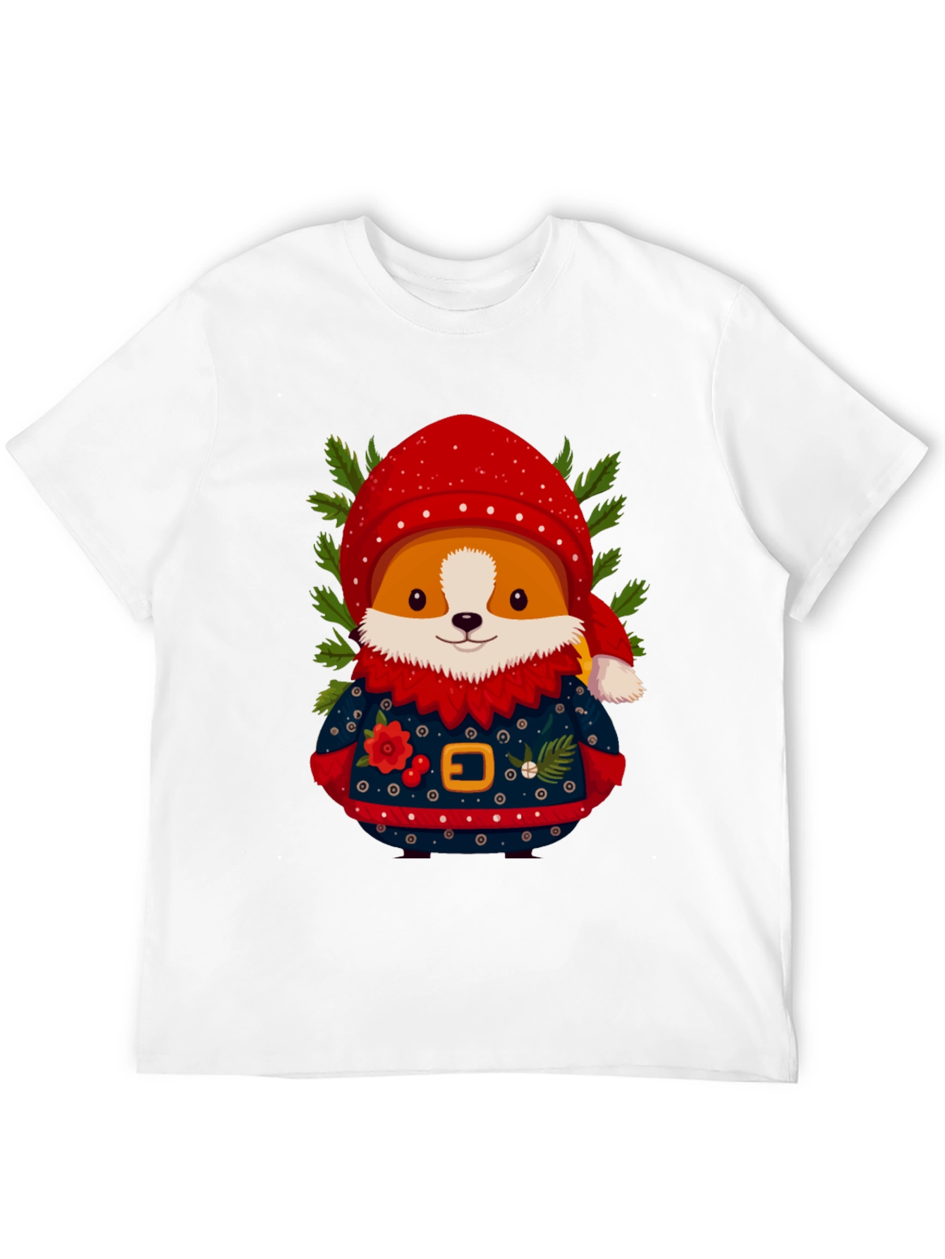 Christmas Corgi Sweater T-Shirt – Festive Dog Lover Tee