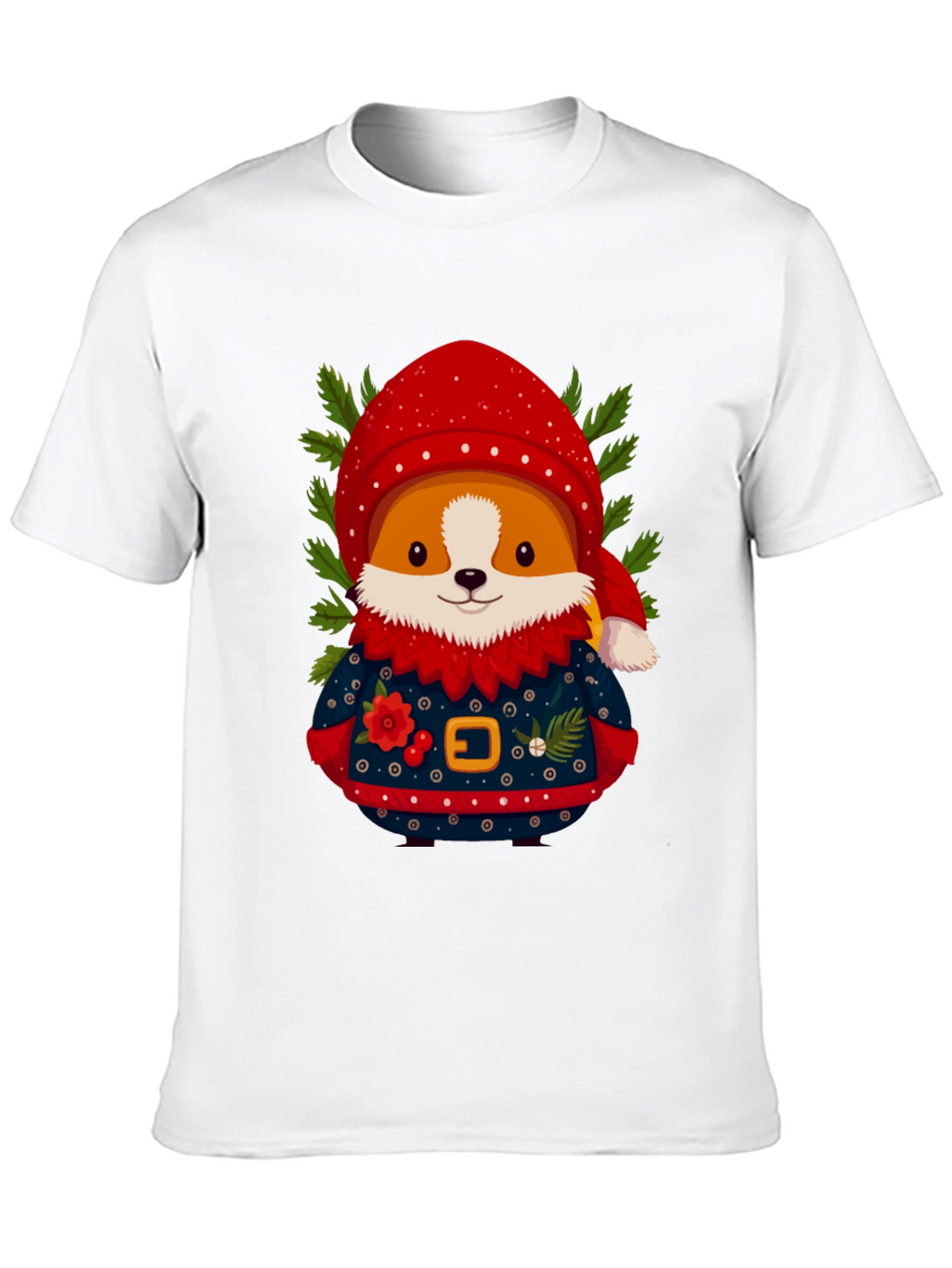 Christmas Corgi Sweater T-Shirt – Festive Dog Lover Tee